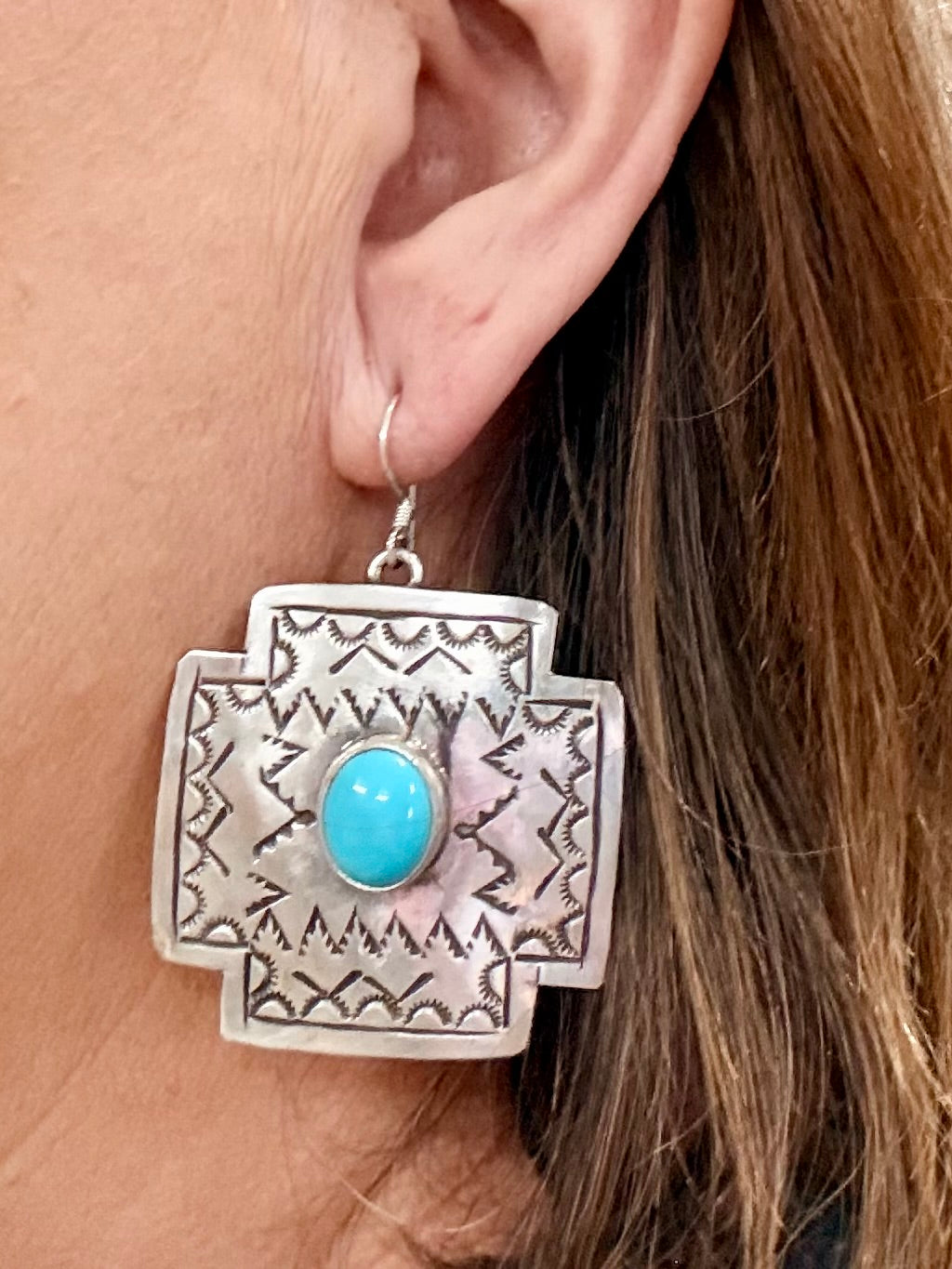 Southwest Handmade Turquoise & Sterling Silver Earrings