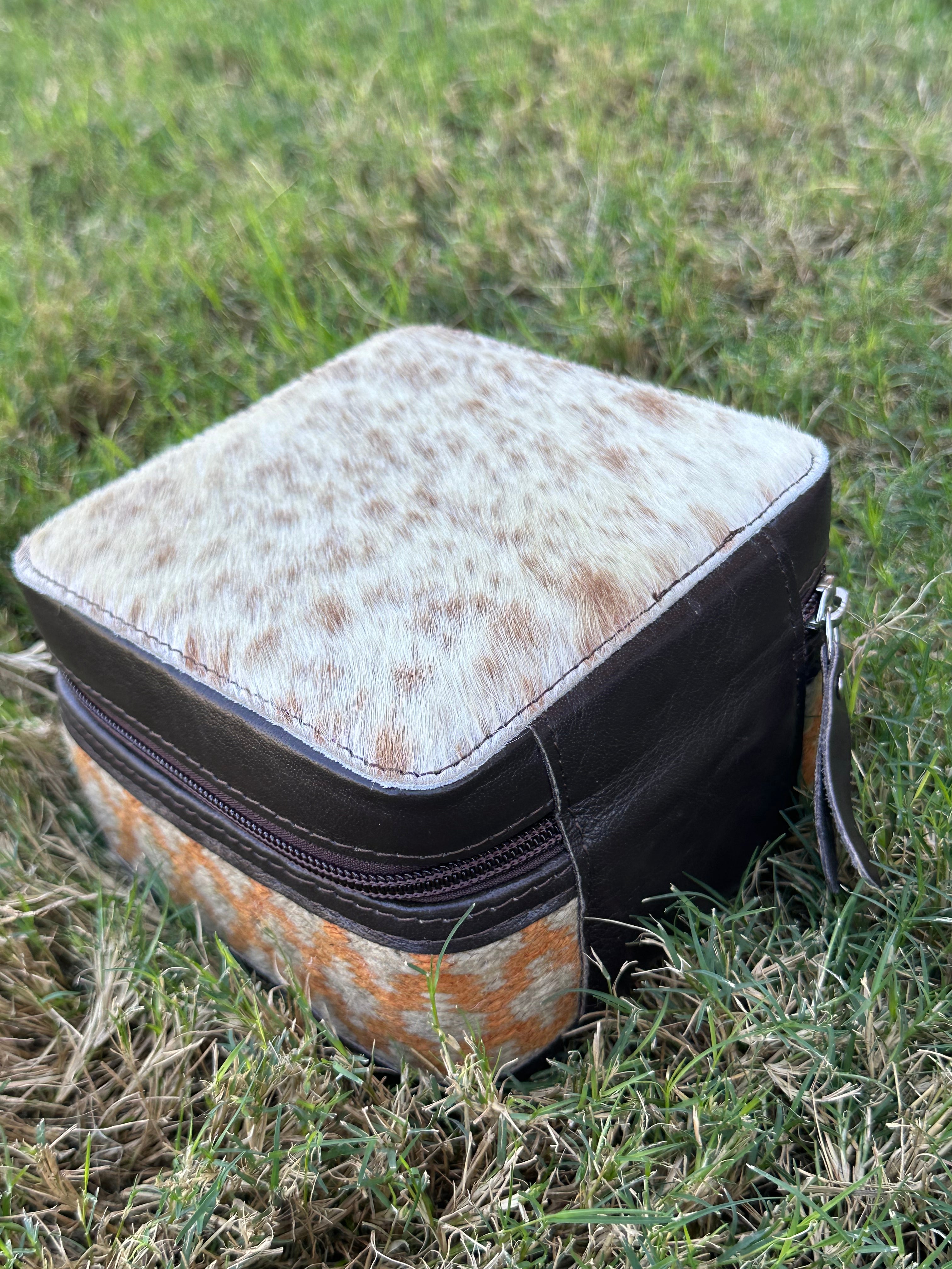 Genuine Leather Cowhide Jewelry Box