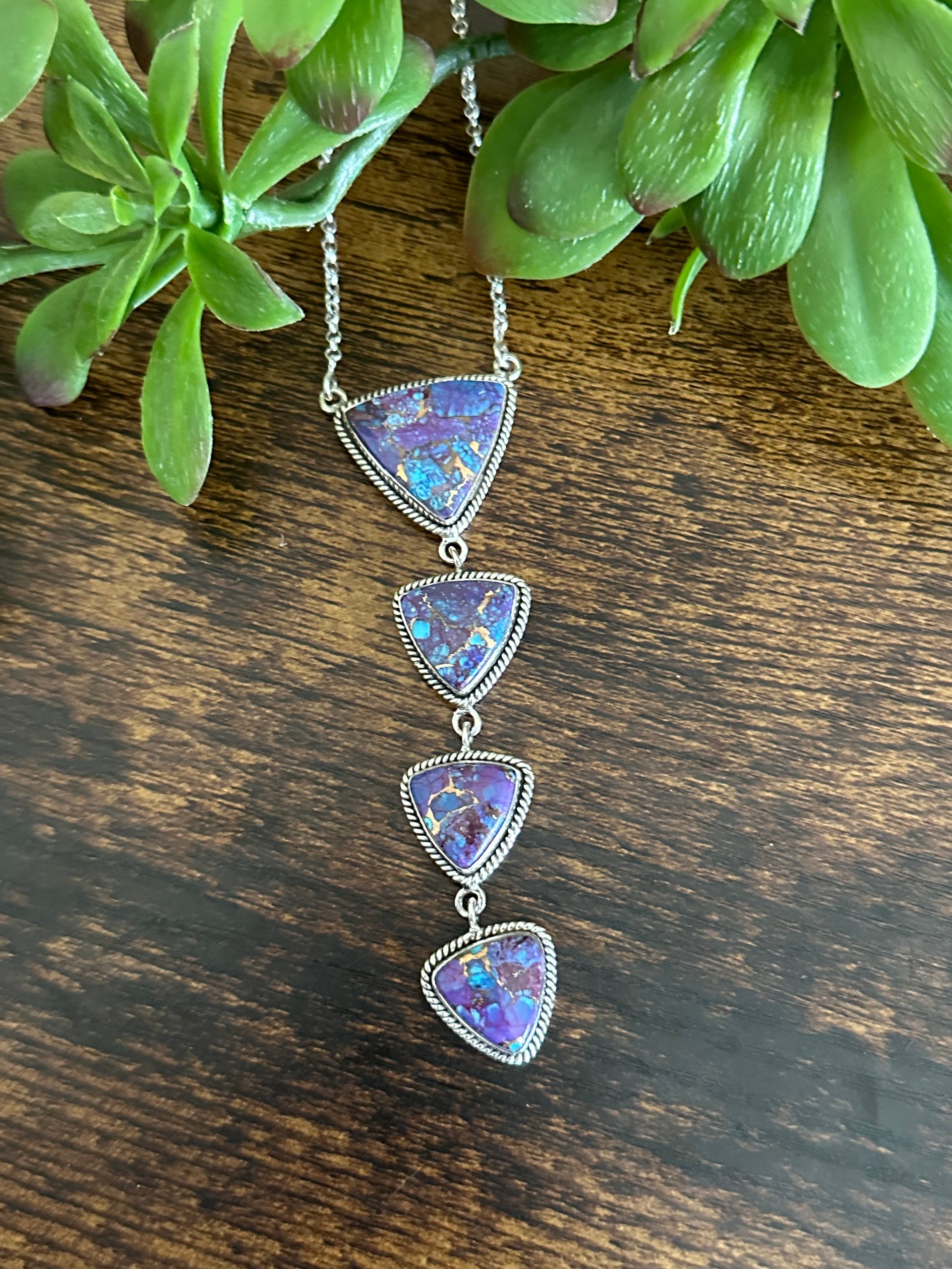 Southwest Made Mohave Turquoise & Sterling Silver Necklace