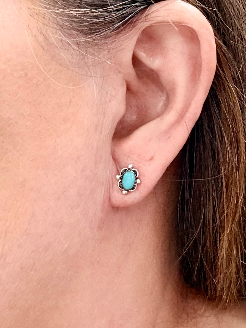 Southwest Handmade Turquoise & Sterling Silver Earrings