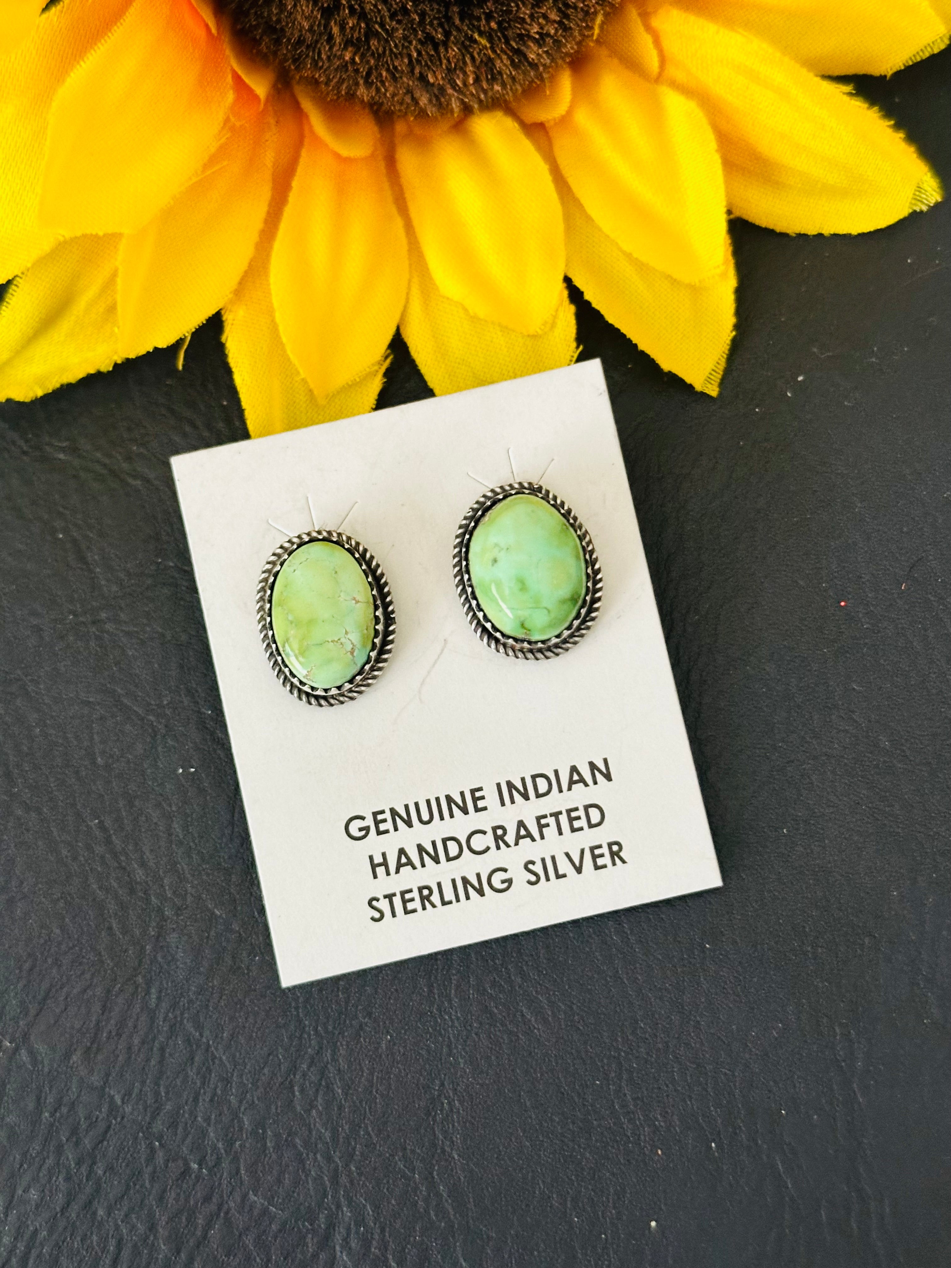 Tia Long Sonoran Gold Turquoise & Sterling Silver Post Earrings