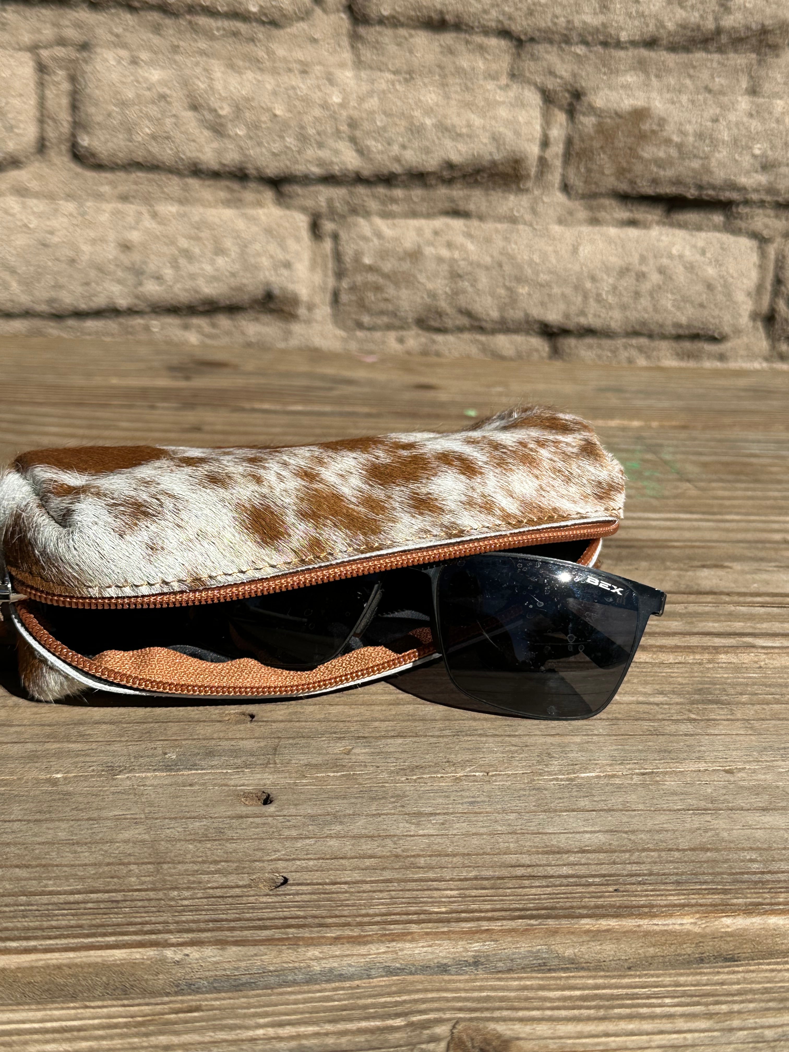 Genuine Leather & Cowhide Sun Glass Holder