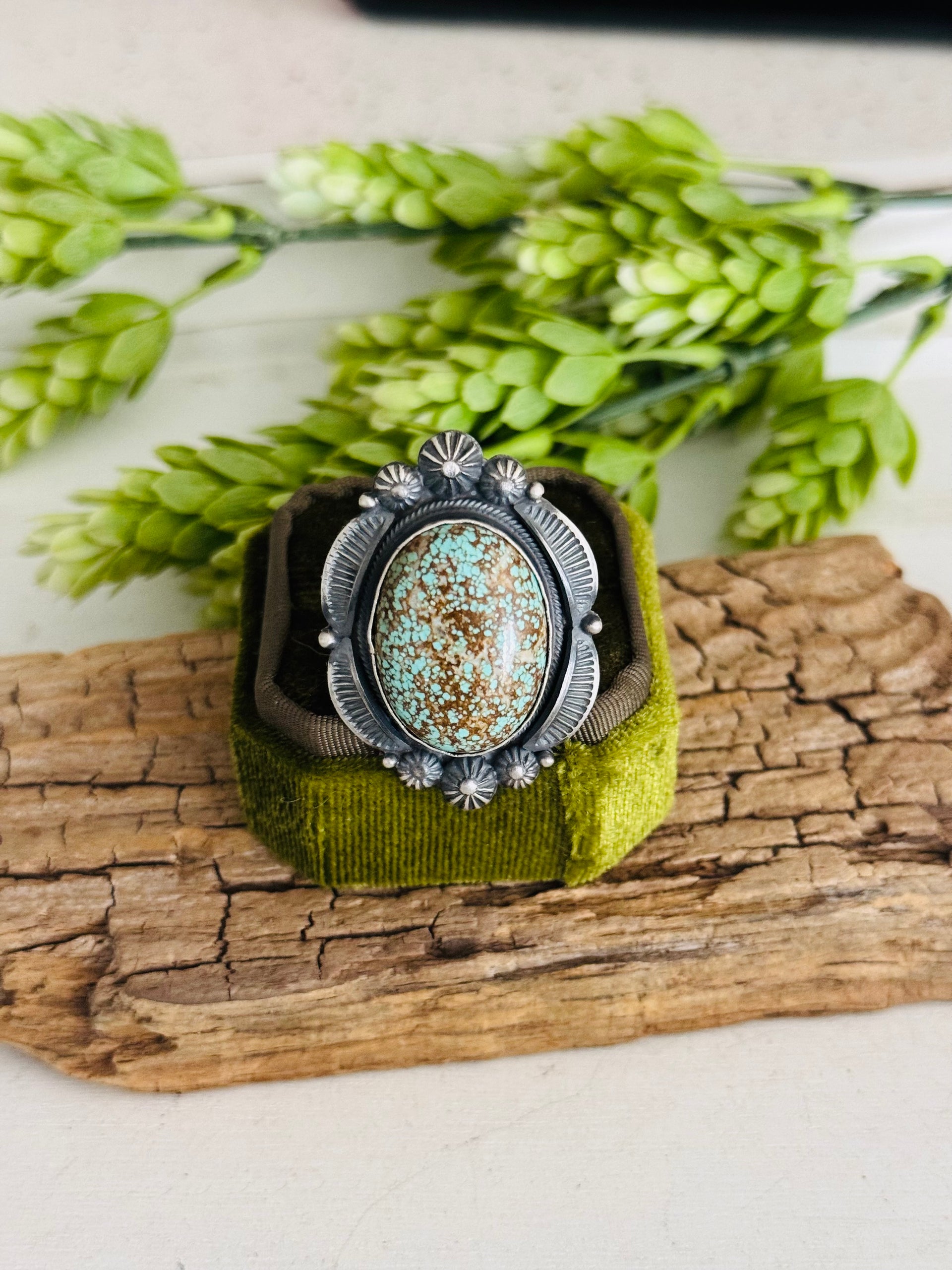 Bennie Ramone #8 Turquoise & Sterling Sliver Adjustable Ring