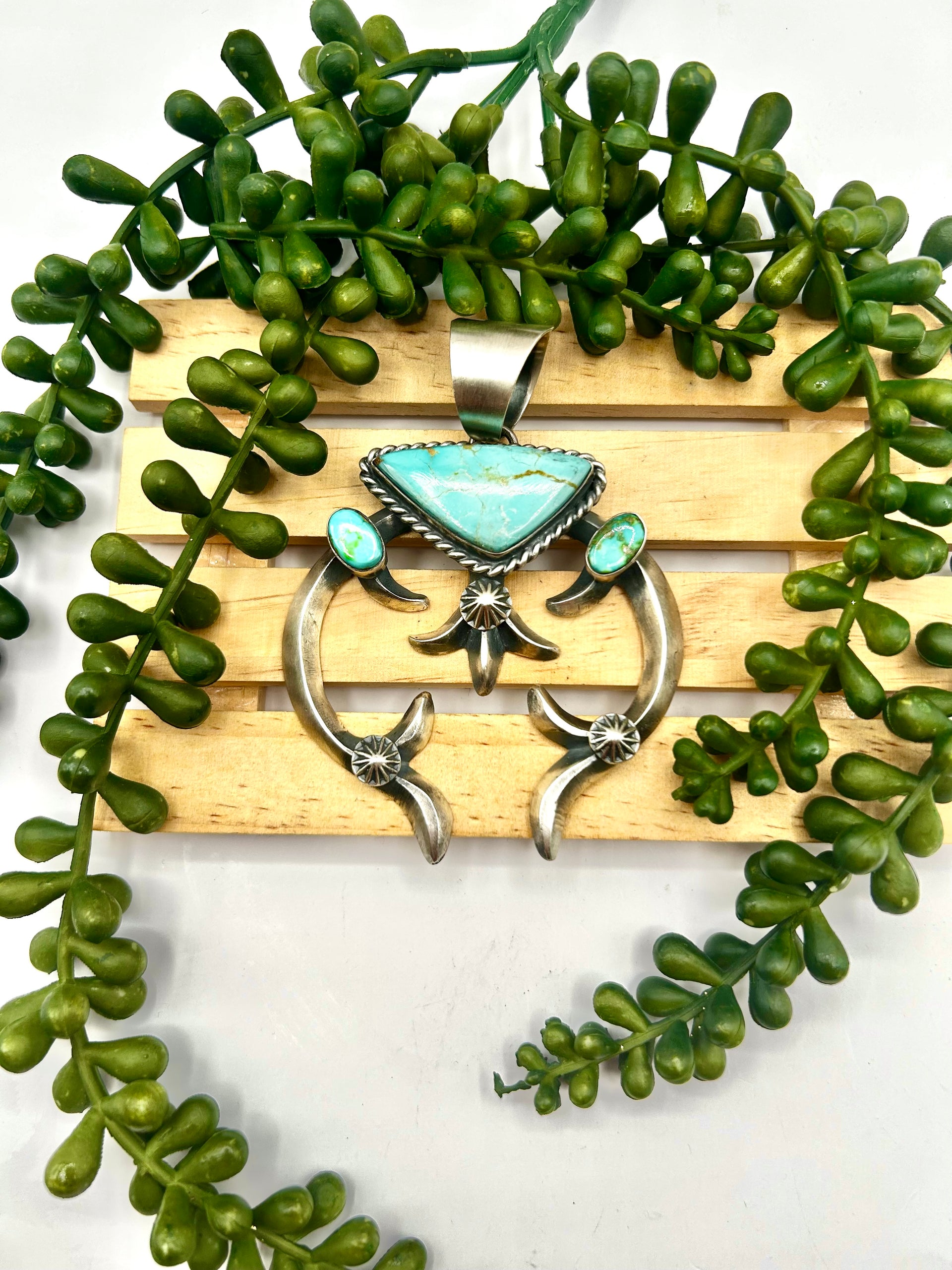 Chimney Butte Mixed Turquoise & Sterling Silver Pendant
