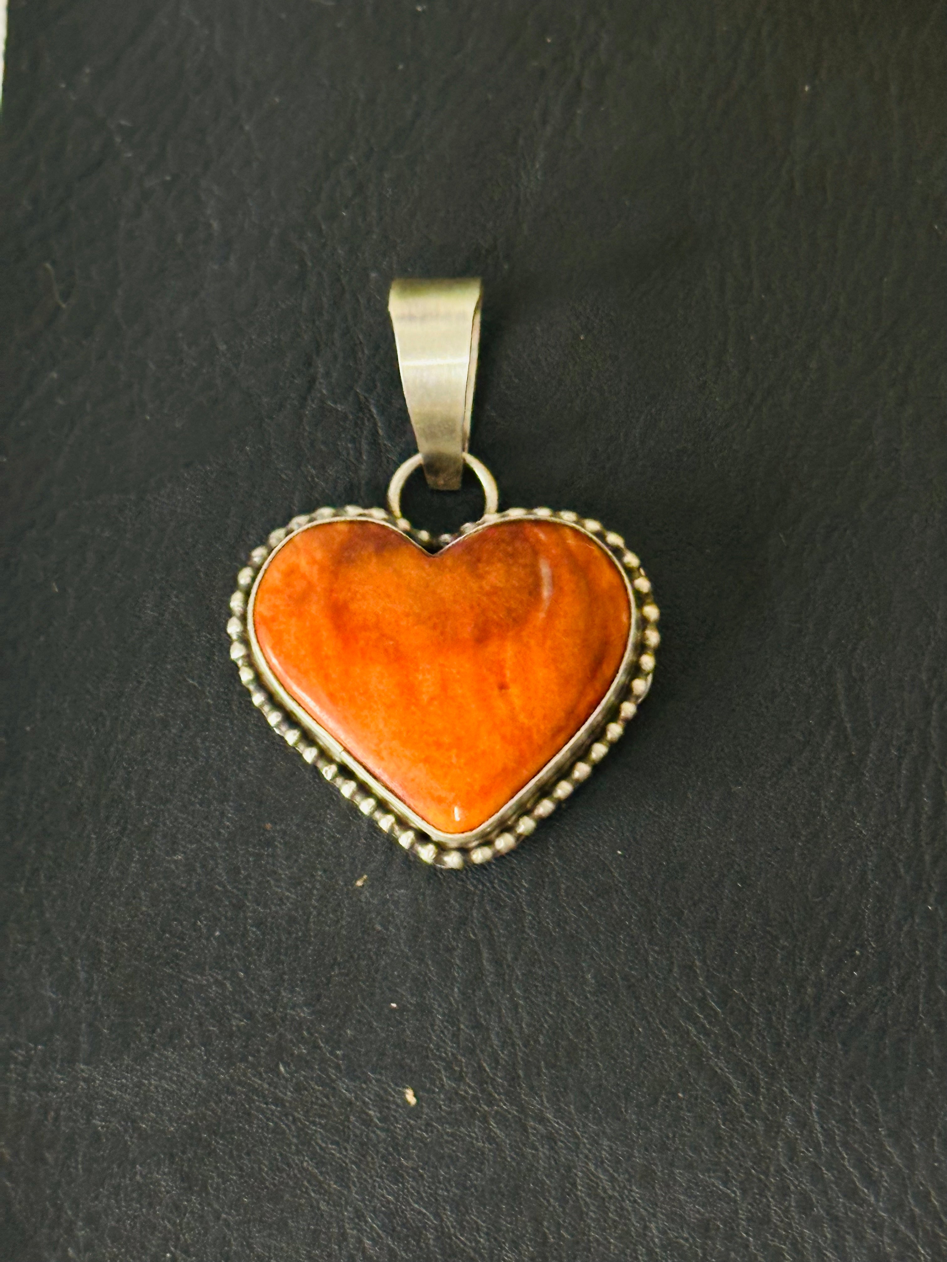 Eli Skeets Spiny Oys & Sterling Silver Heart Pendant