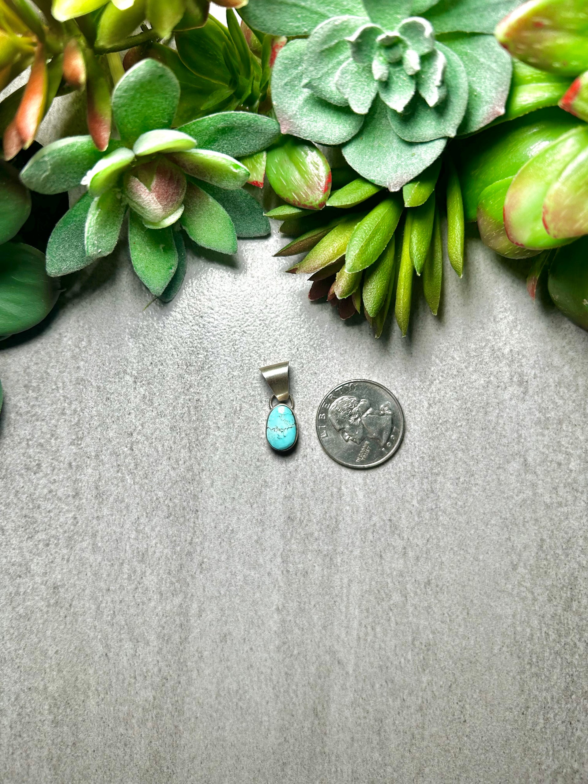 Navajo Made Royston Turquoise & Sterling Silver Pendant