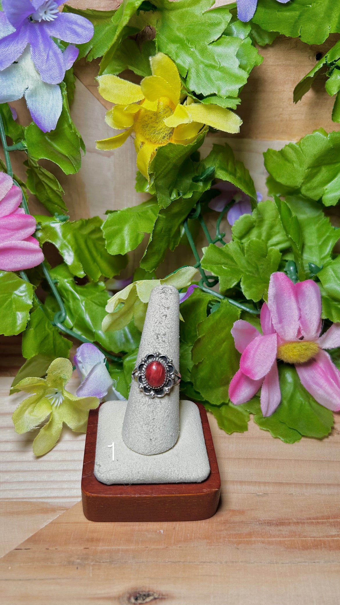 Navajo Made Spiny Oyster & Sterling Silver Ring