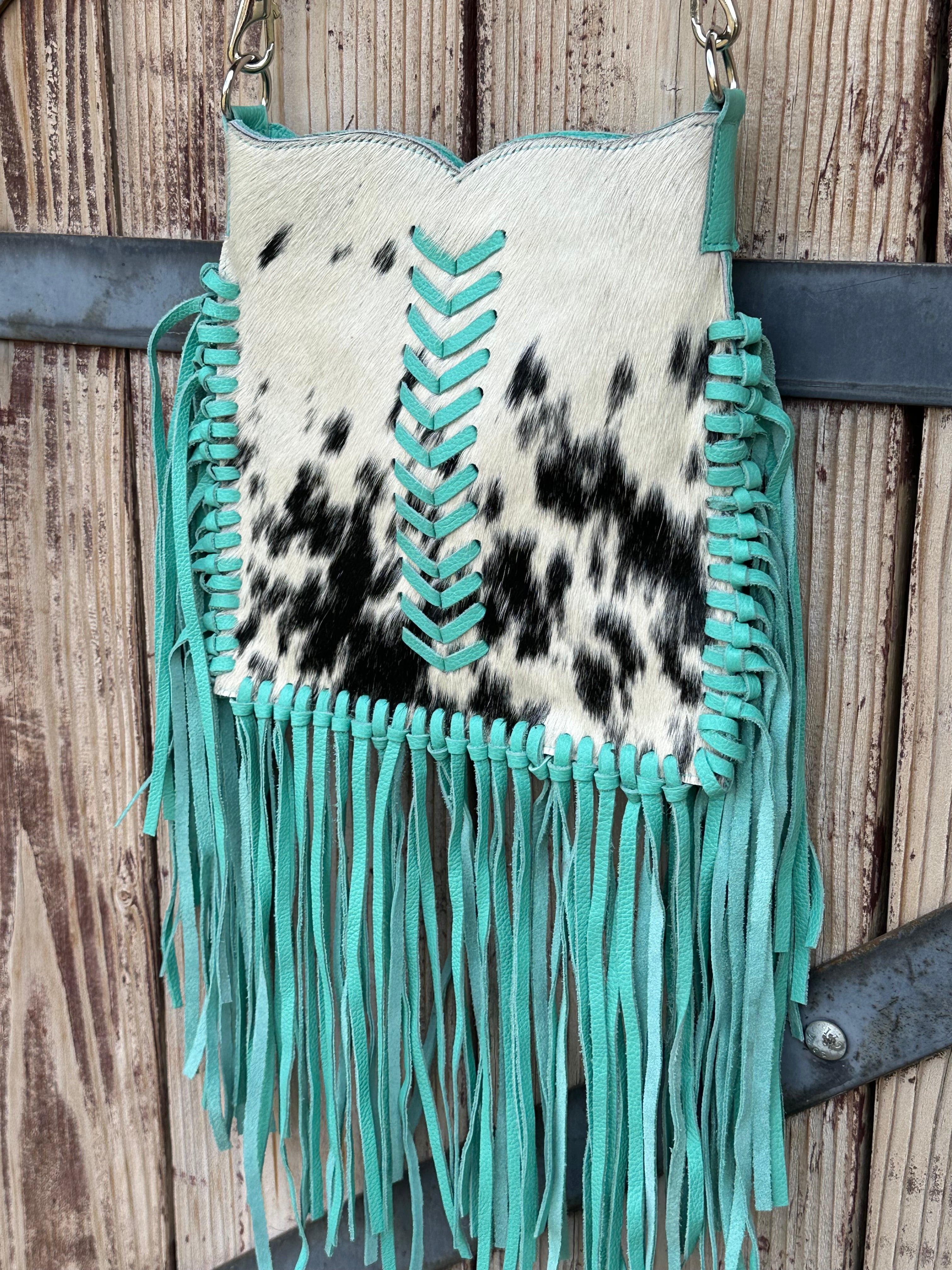 Genuine Leather & Cowhide Fringe Purse