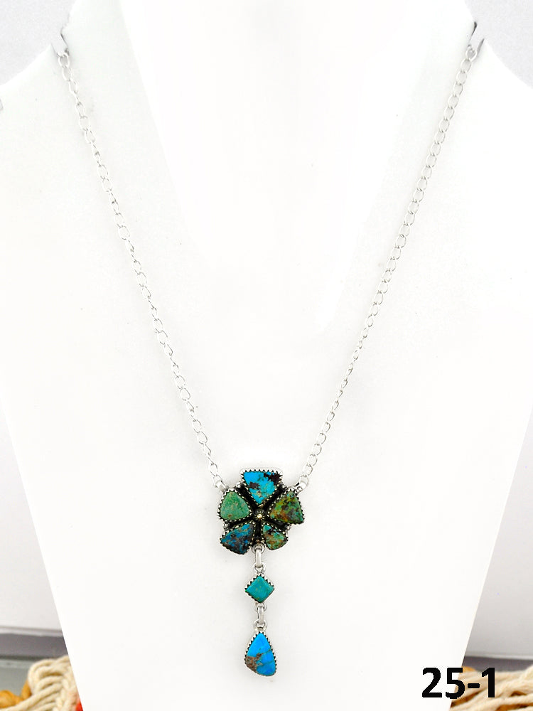 Southwest Handmade Red Skin Turquoise & Sterling Silver Necklace