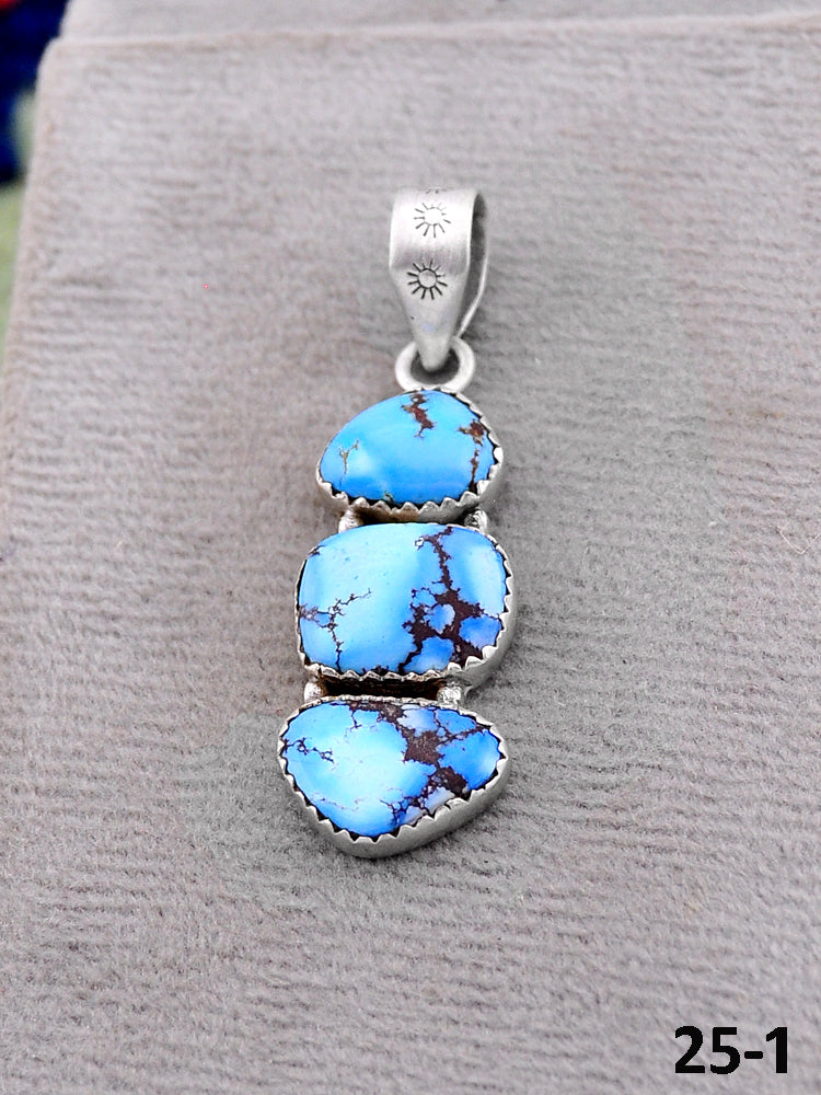 Southwest Handmade Golden Hill’s Turquoise & Sterling Silver Pendants