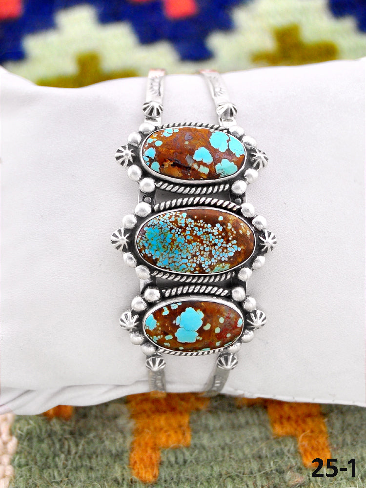 Southwest Handmade Number 8 & Sterling Silver Cuff Bracelet