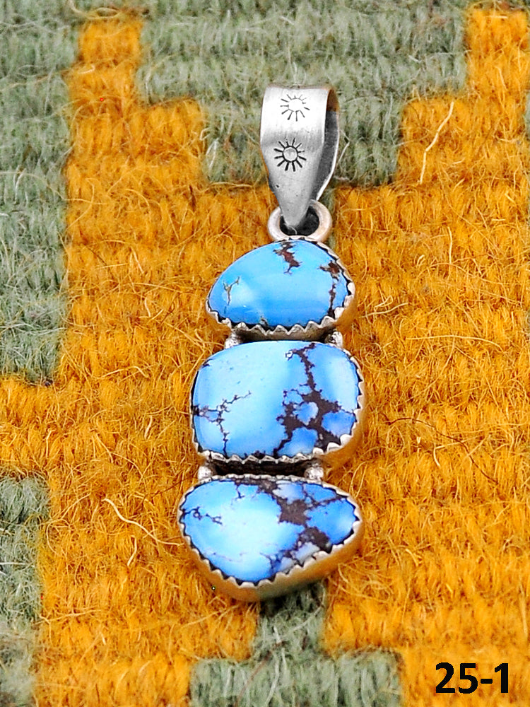 Southwest Handmade Golden Hill’s Turquoise & Sterling Silver Pendants
