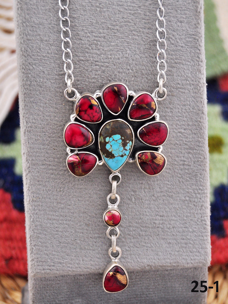 Southwest Made Multi Stone & Sterling Silver Necklace