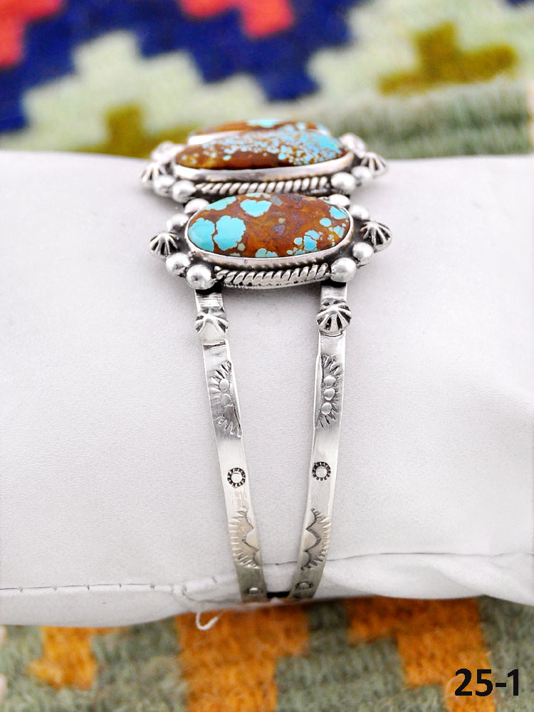 Southwest Handmade Number 8 & Sterling Silver Cuff Bracelet