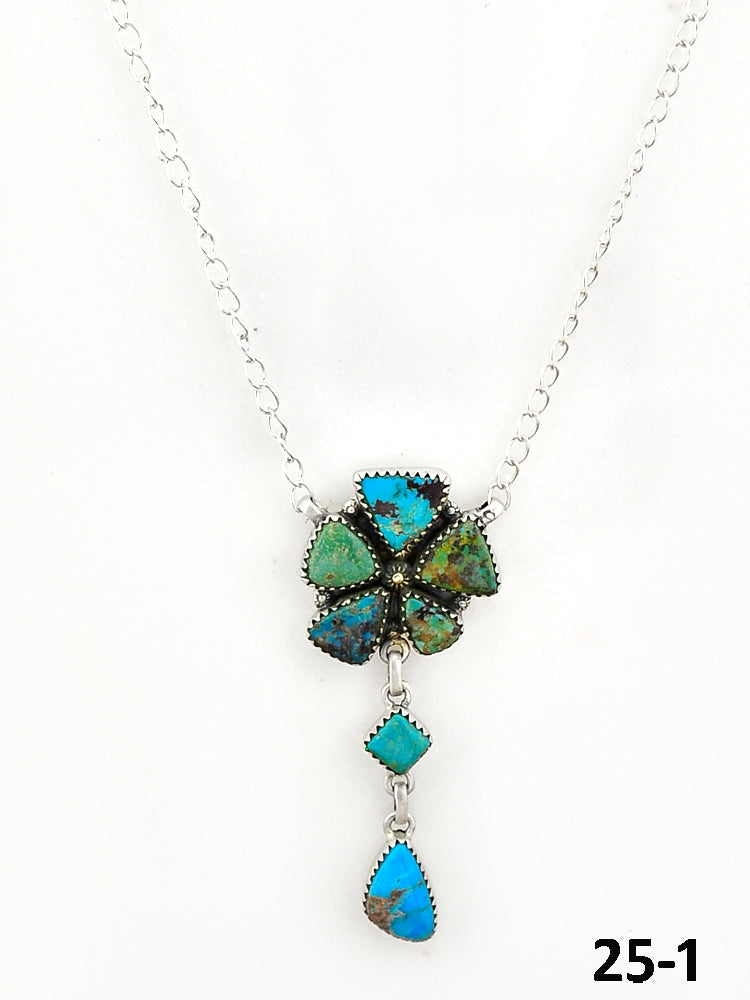 Southwest Handmade Red Skin Turquoise & Sterling Silver Necklace
