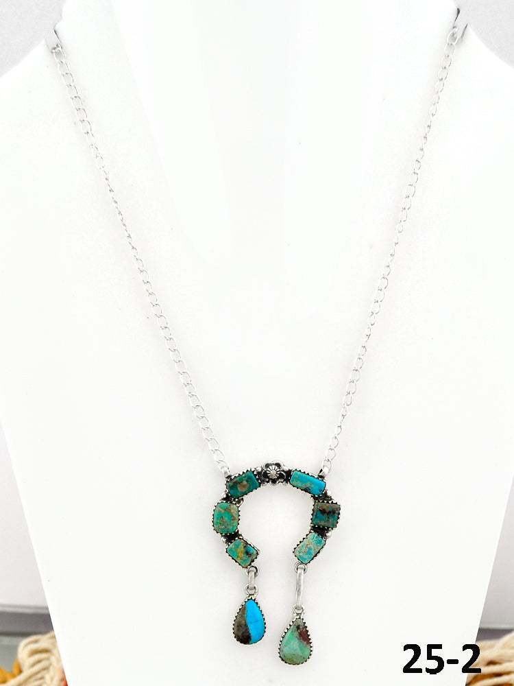 Southwest Handmade Red Skin Turquoise & Sterling Silver Necklace