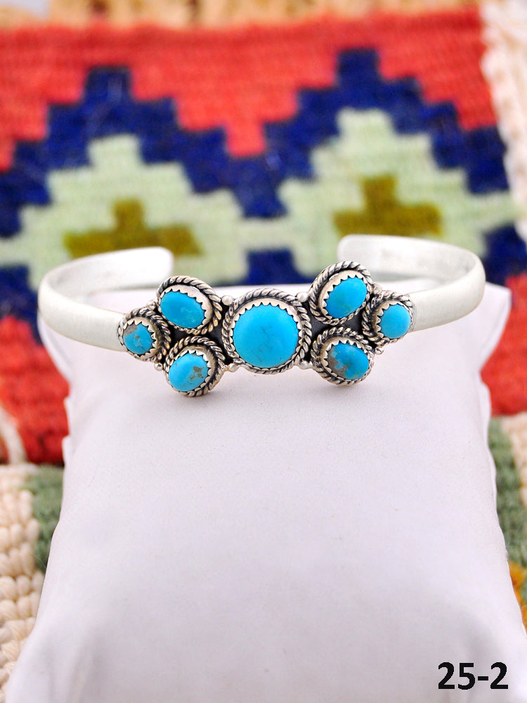 Southwest Handmade Kingman Turquoise & Sterling Silver Cuff Bracelet
