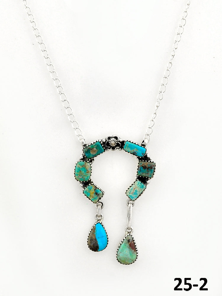 Southwest Handmade Red Skin Turquoise & Sterling Silver Necklace