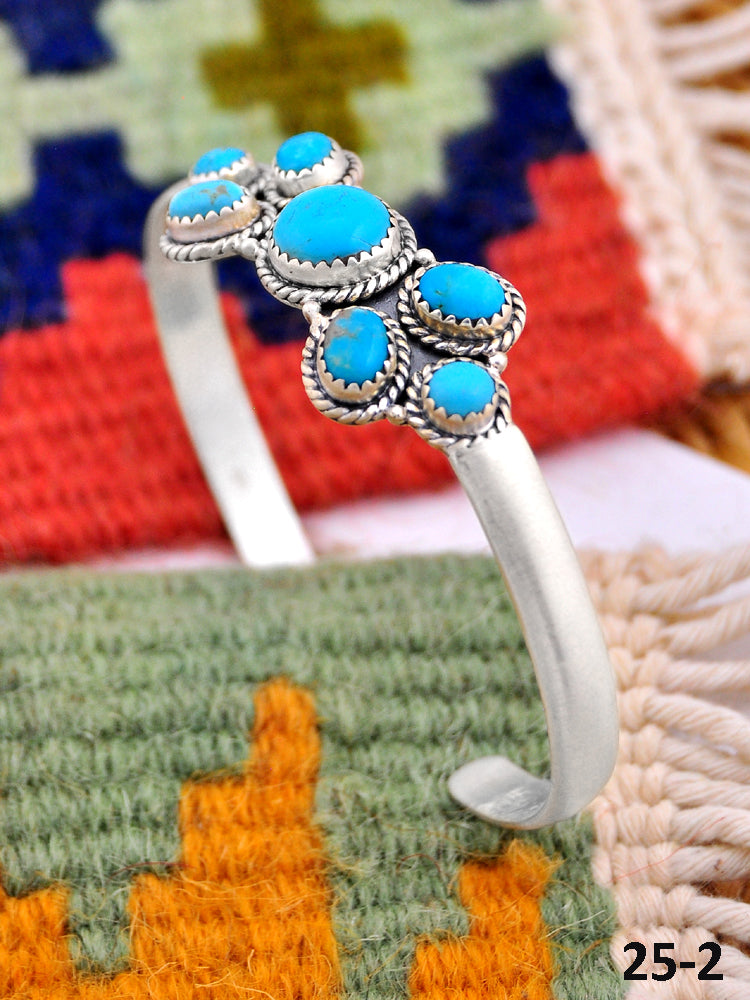 Southwest Handmade Kingman Turquoise & Sterling Silver Cuff Bracelet