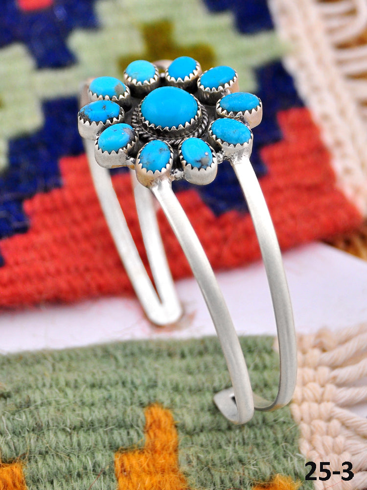 Southwest Handmade Kingman Turquoise & Sterling Silver Cuff Bracelet