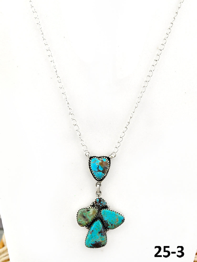 Southwest Handmade Red Skin Turquoise & Sterling Silver Necklace