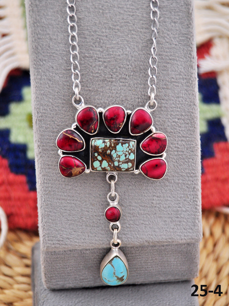 Southwest Made Multi Stone & Sterling Silver Necklace
