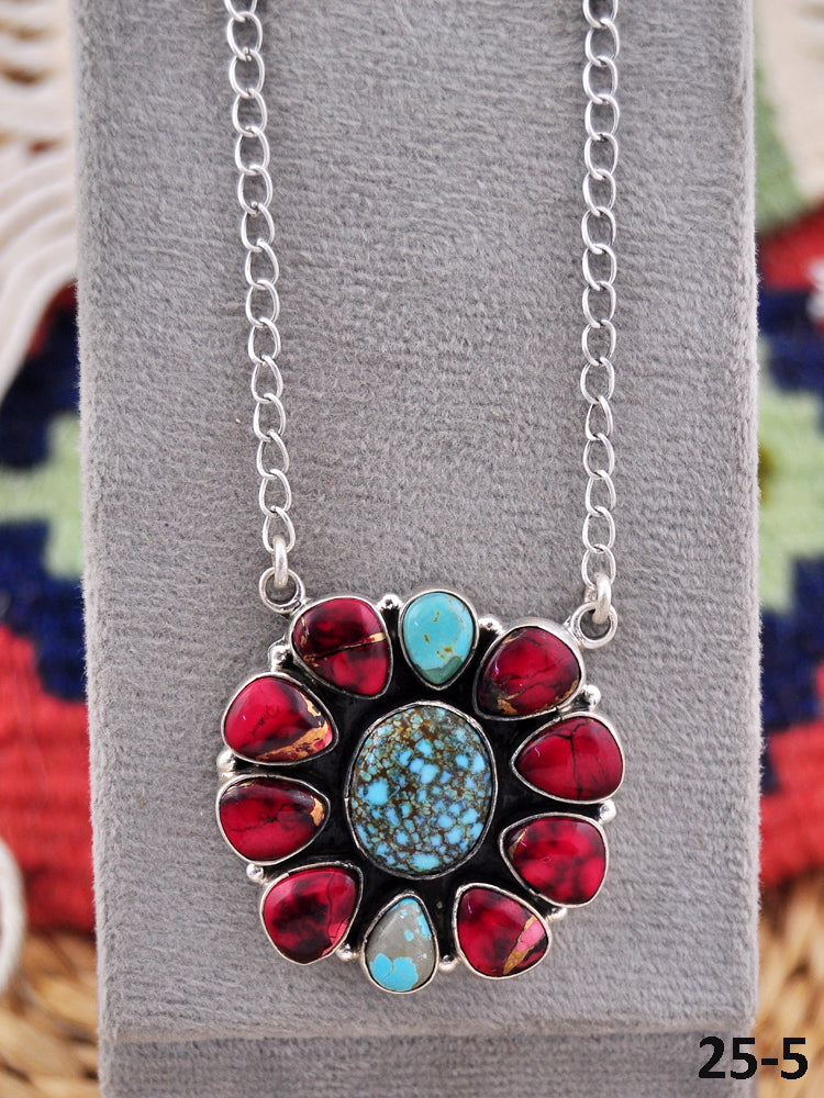 Southwest Made Multi Stone & Sterling Silver Necklace
