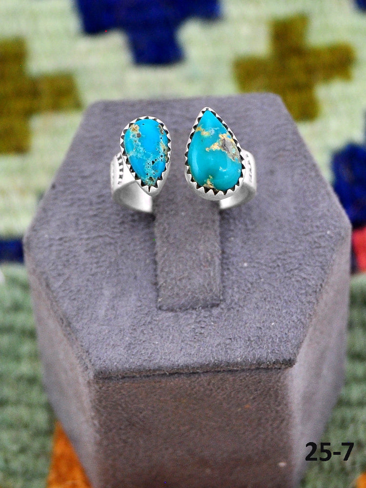 Southwest Made South Hill Turquoise Adjustable Ring