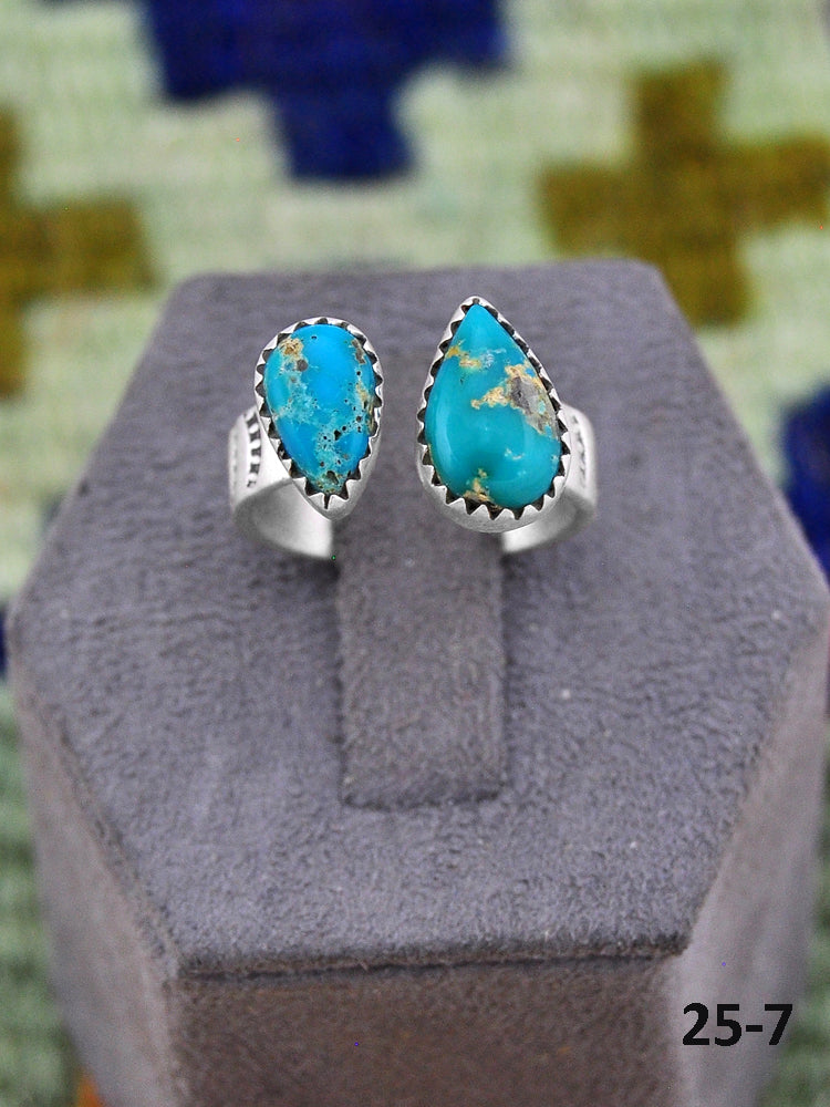 Southwest Made South Hill Turquoise Adjustable Ring