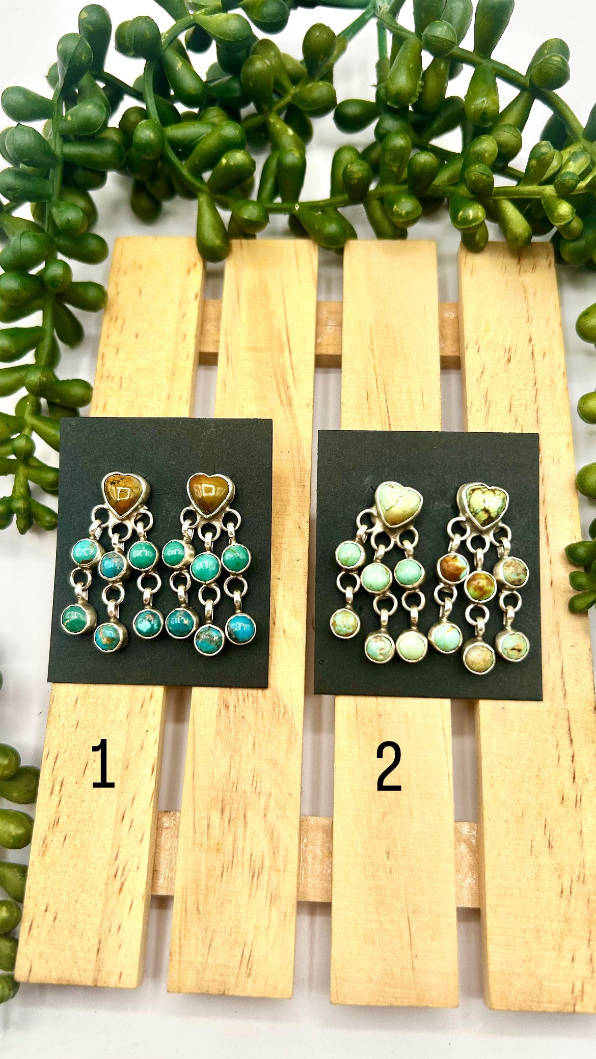 Navajo Made Mixed Turquoise & Sterling Silver Post Earrings