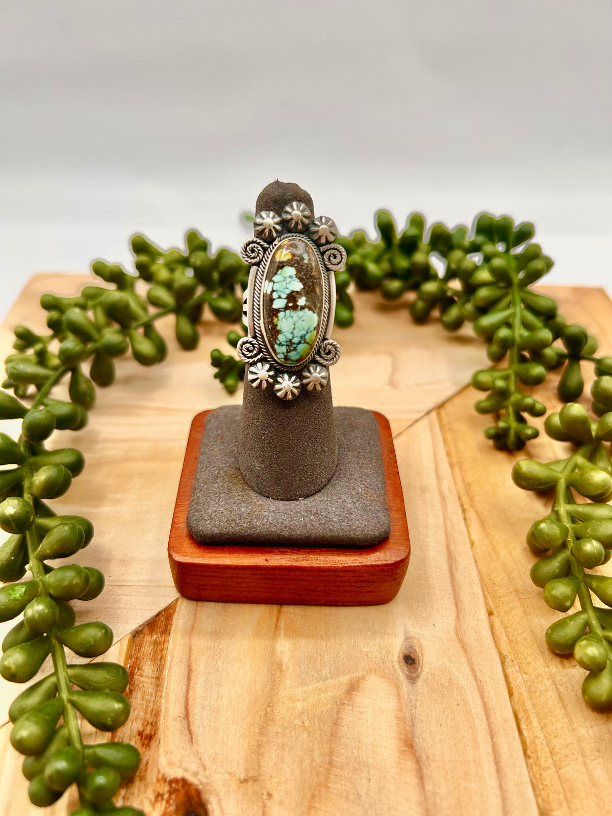 Navajo Made Royston Turquoise & Sterling Silver Ring Size 6.25