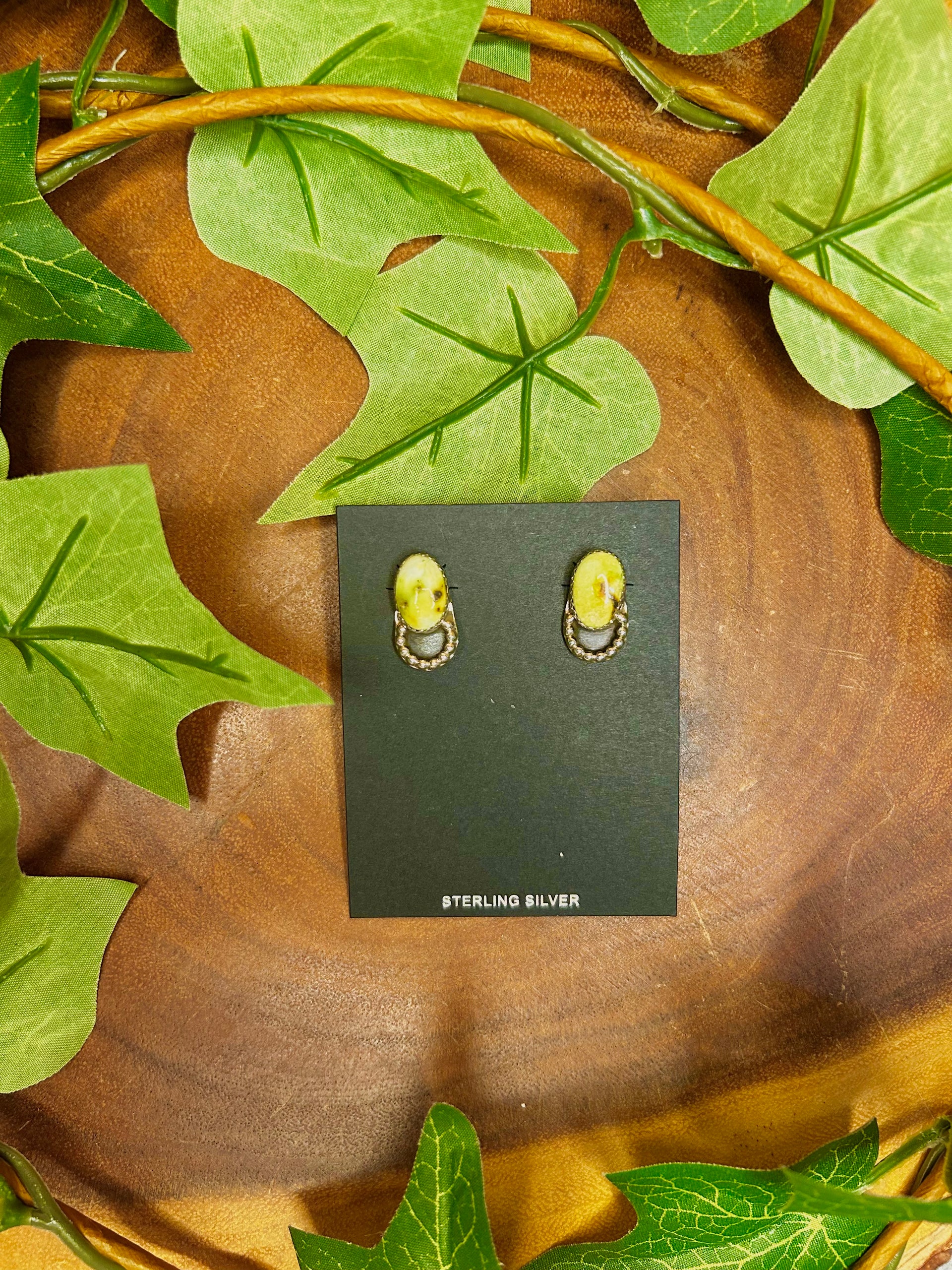 Southwest Made Paloma Variscite & Sterling Silver Post Earrings