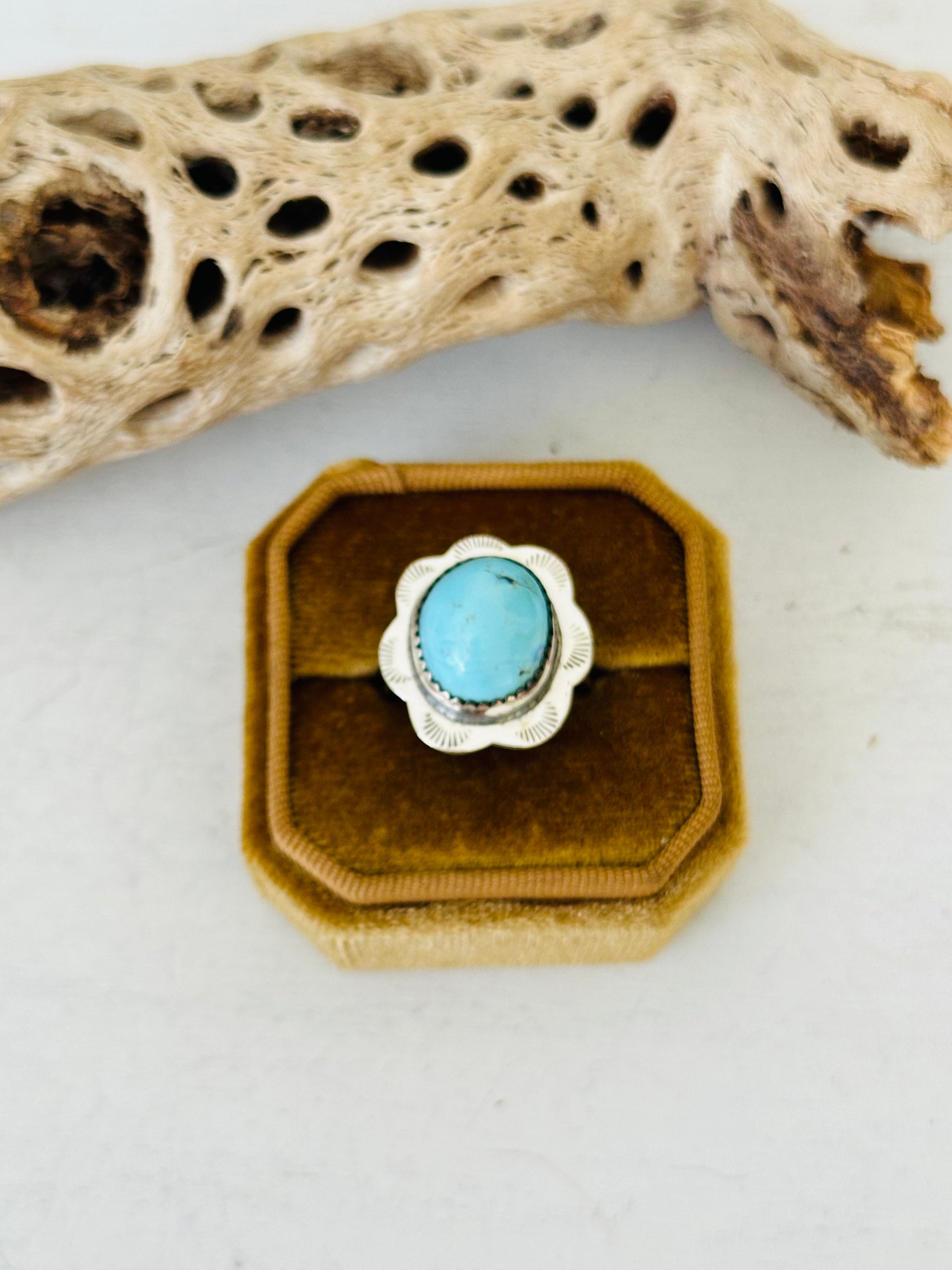 Southwest Handmade Golden Hills Turquoise & Sterling Silver Adjustable Ring