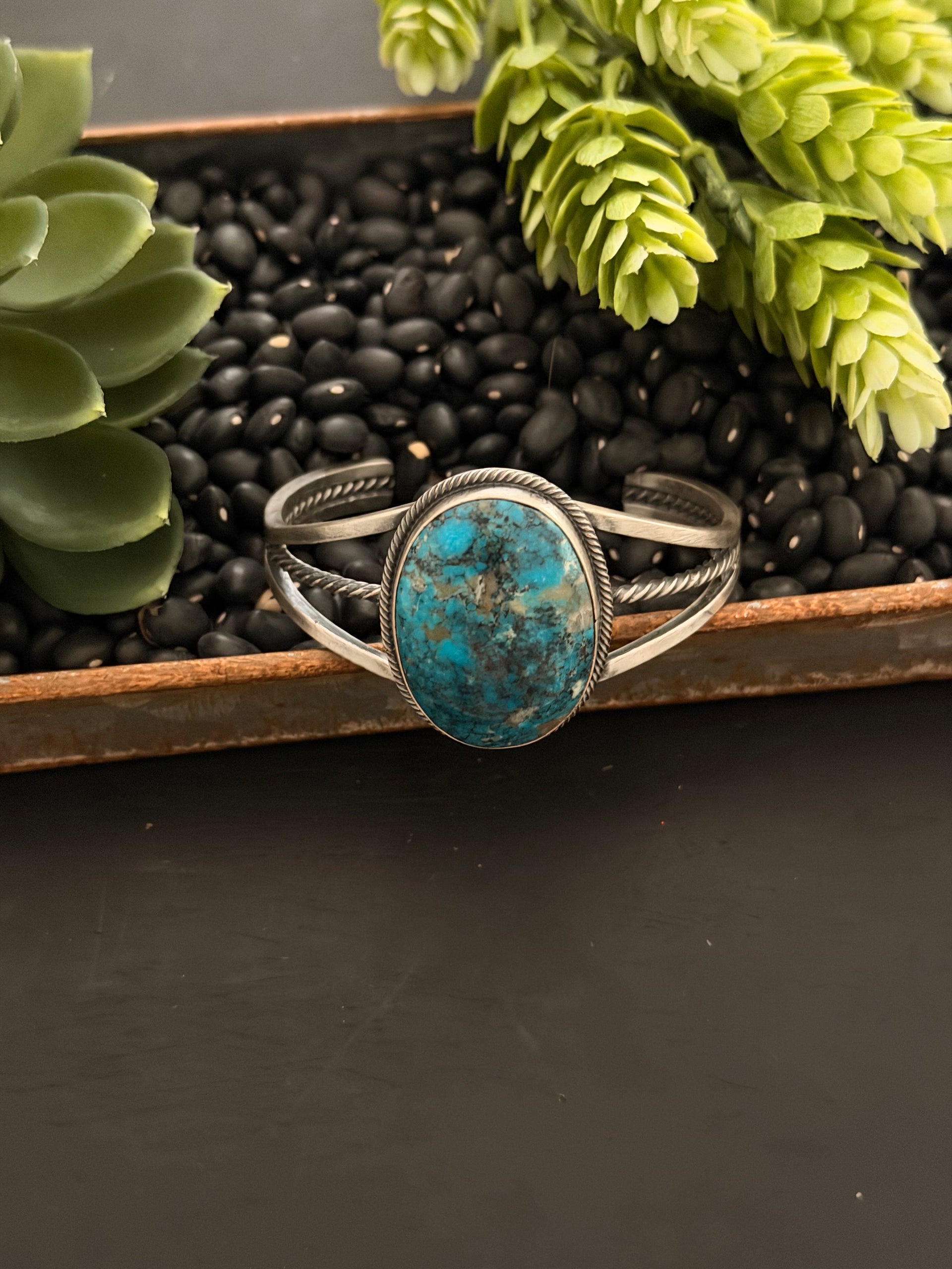Darrin Livingston Kingman Turquoise & Sterling Silver Cuff Bracelet