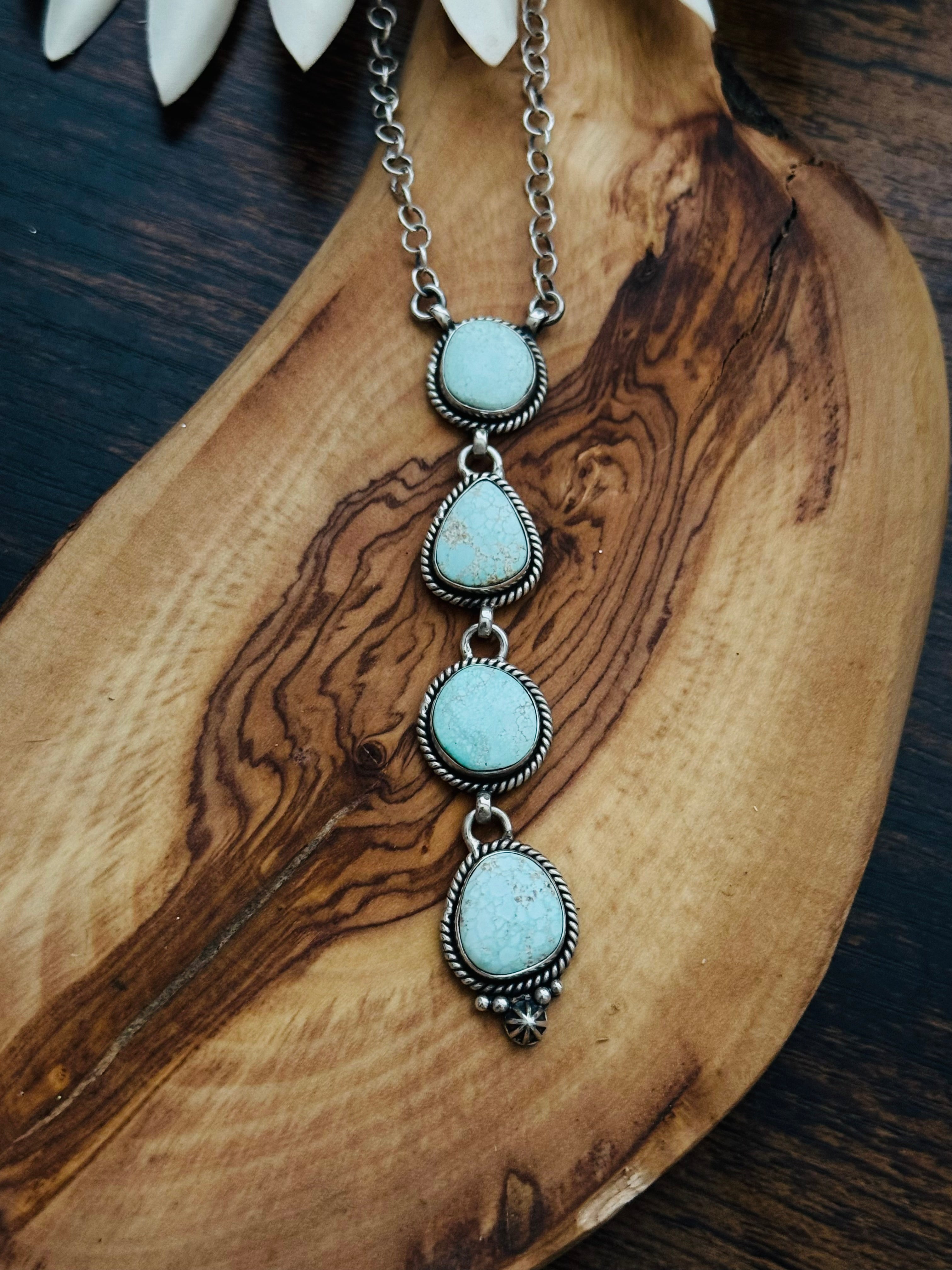 Southwest Handmade Paloma Variscite & Sterling Silver Necklace