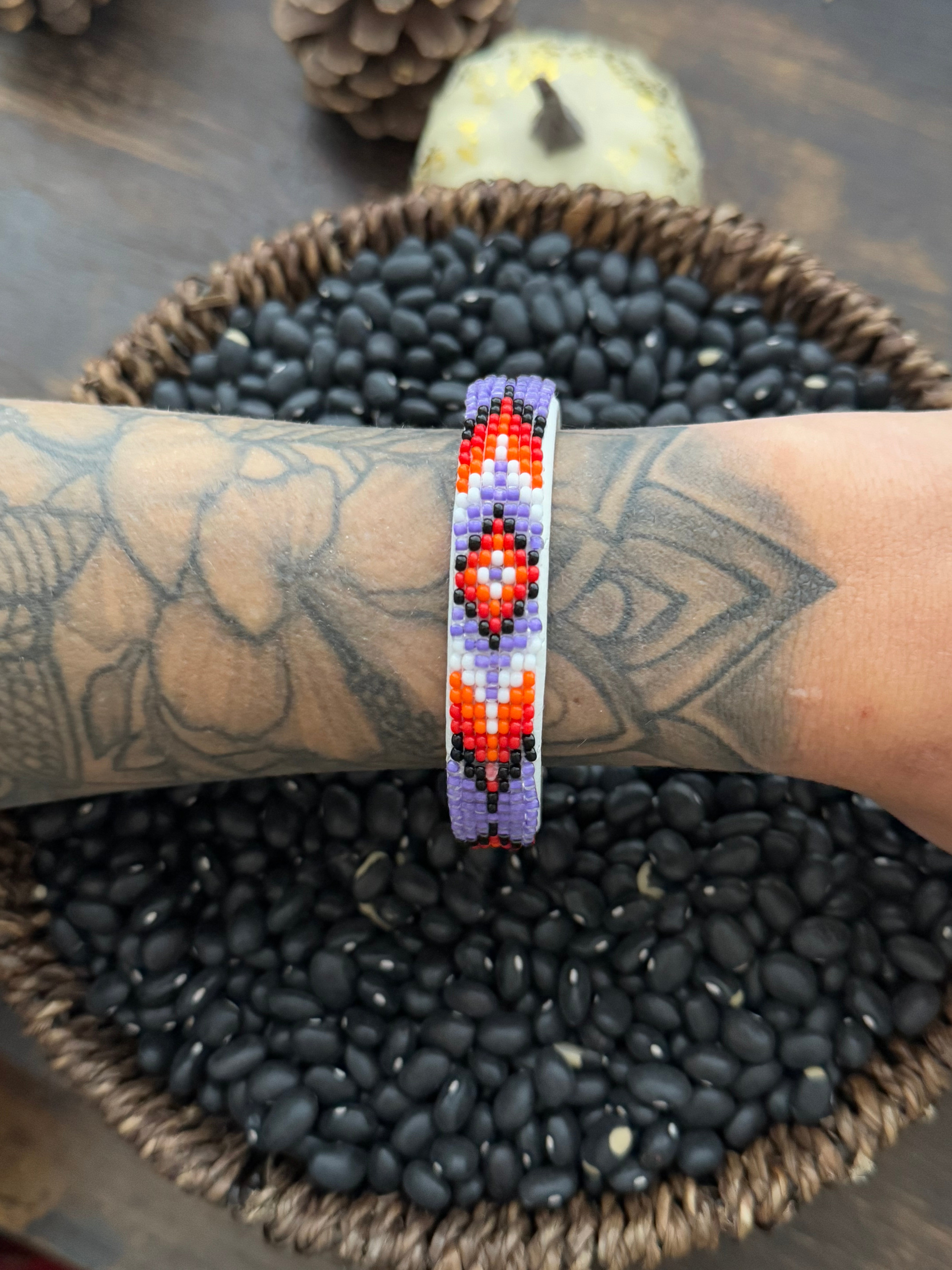 Navajo Made Beaded Bracelet Cuff