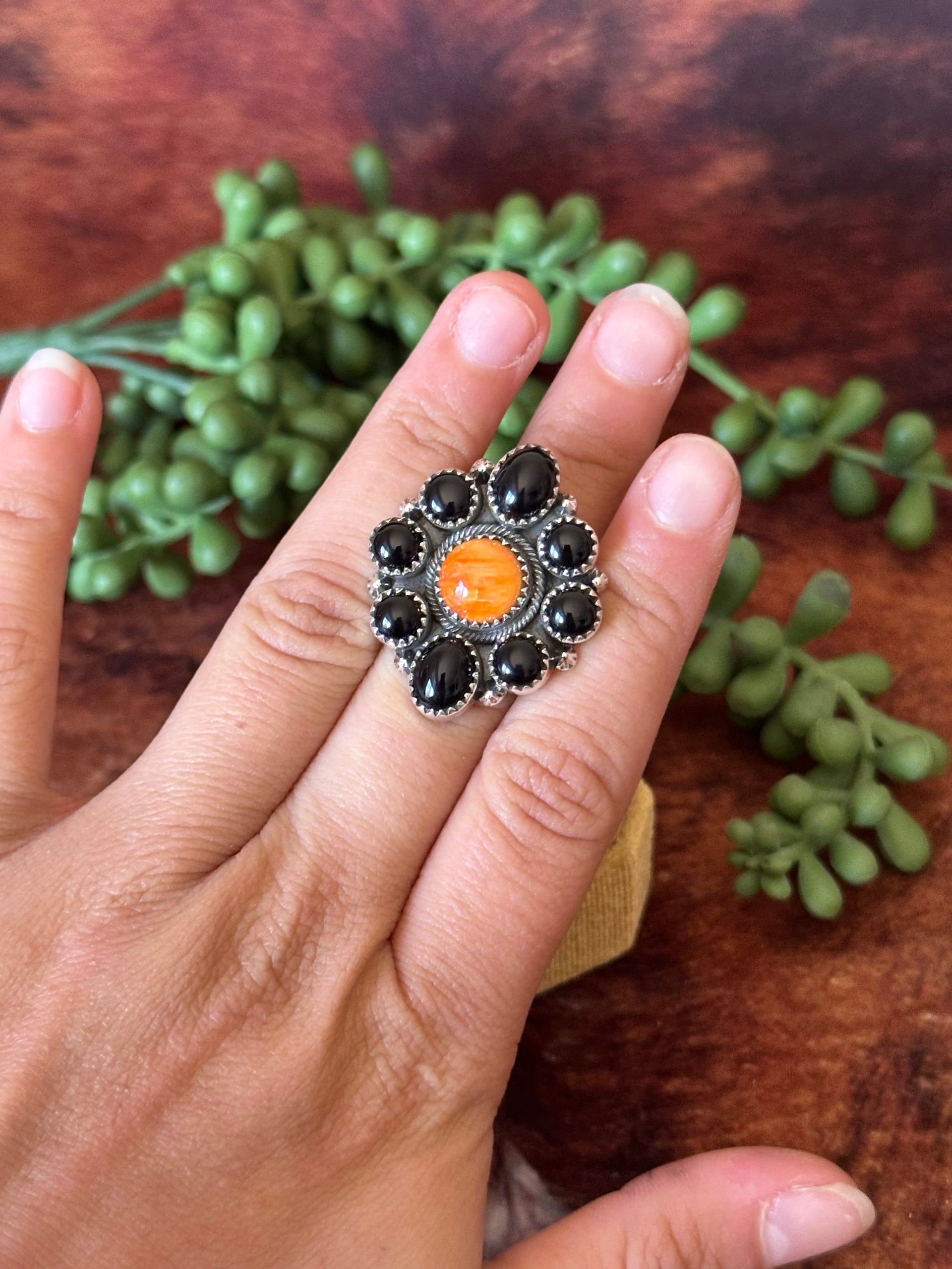 Tony Yazzie Multi Stone & Sterling Silver Adjustable Ring