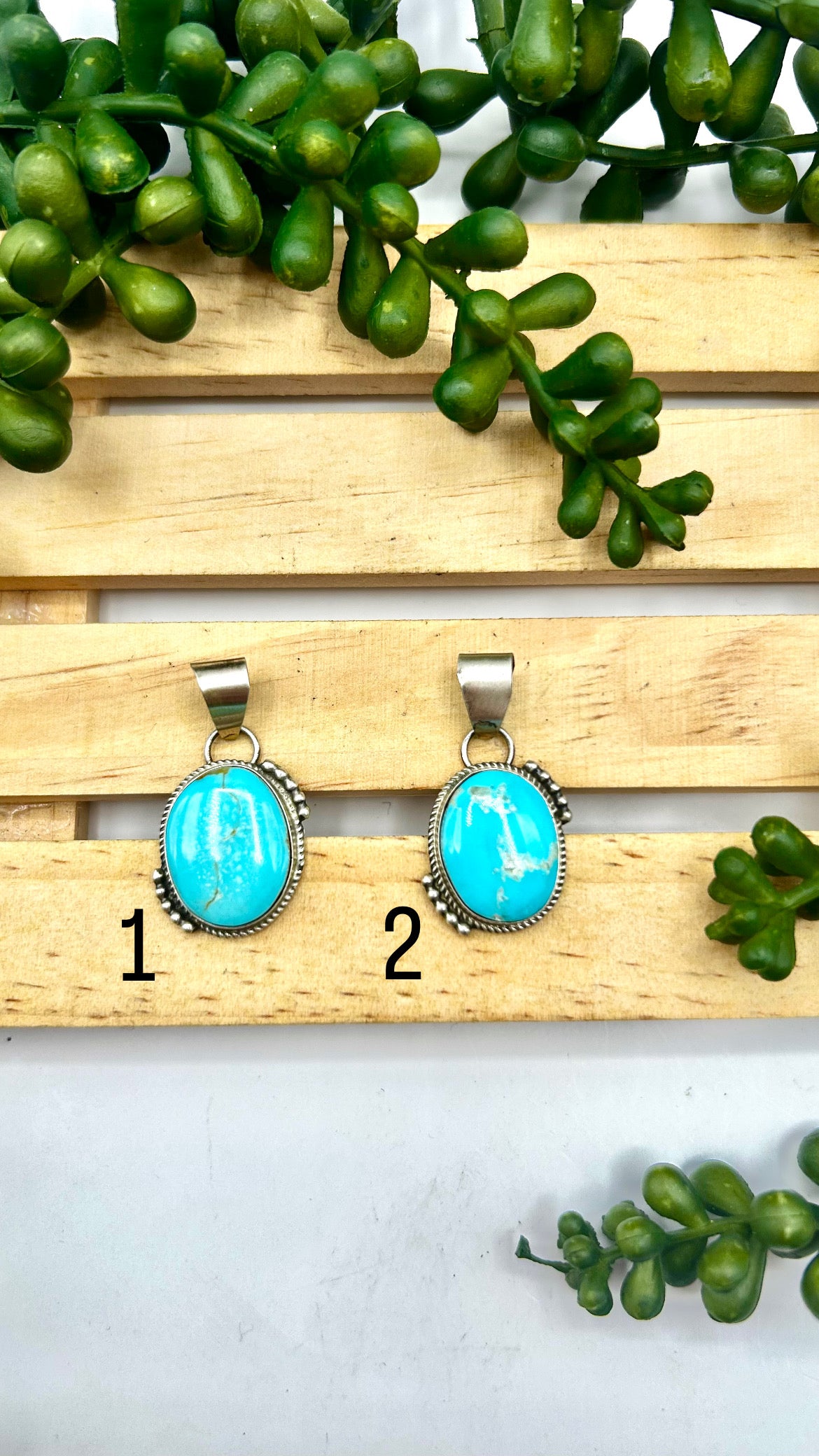 Navajo Made Kingman Turquoise & Sterling Silver Pendant