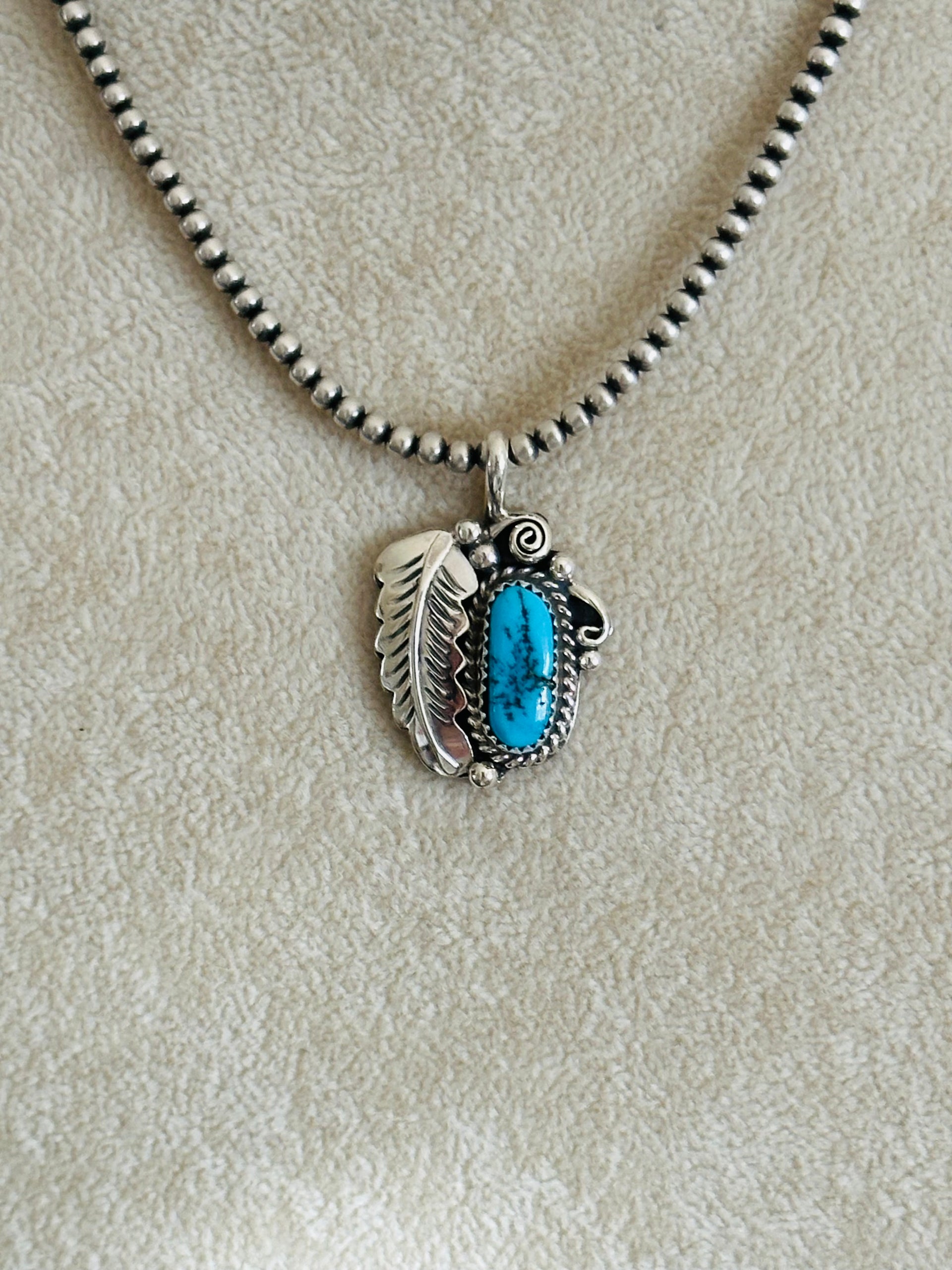 Julia Etsitty Kingman Turquoise & Sterling Silver Pendants