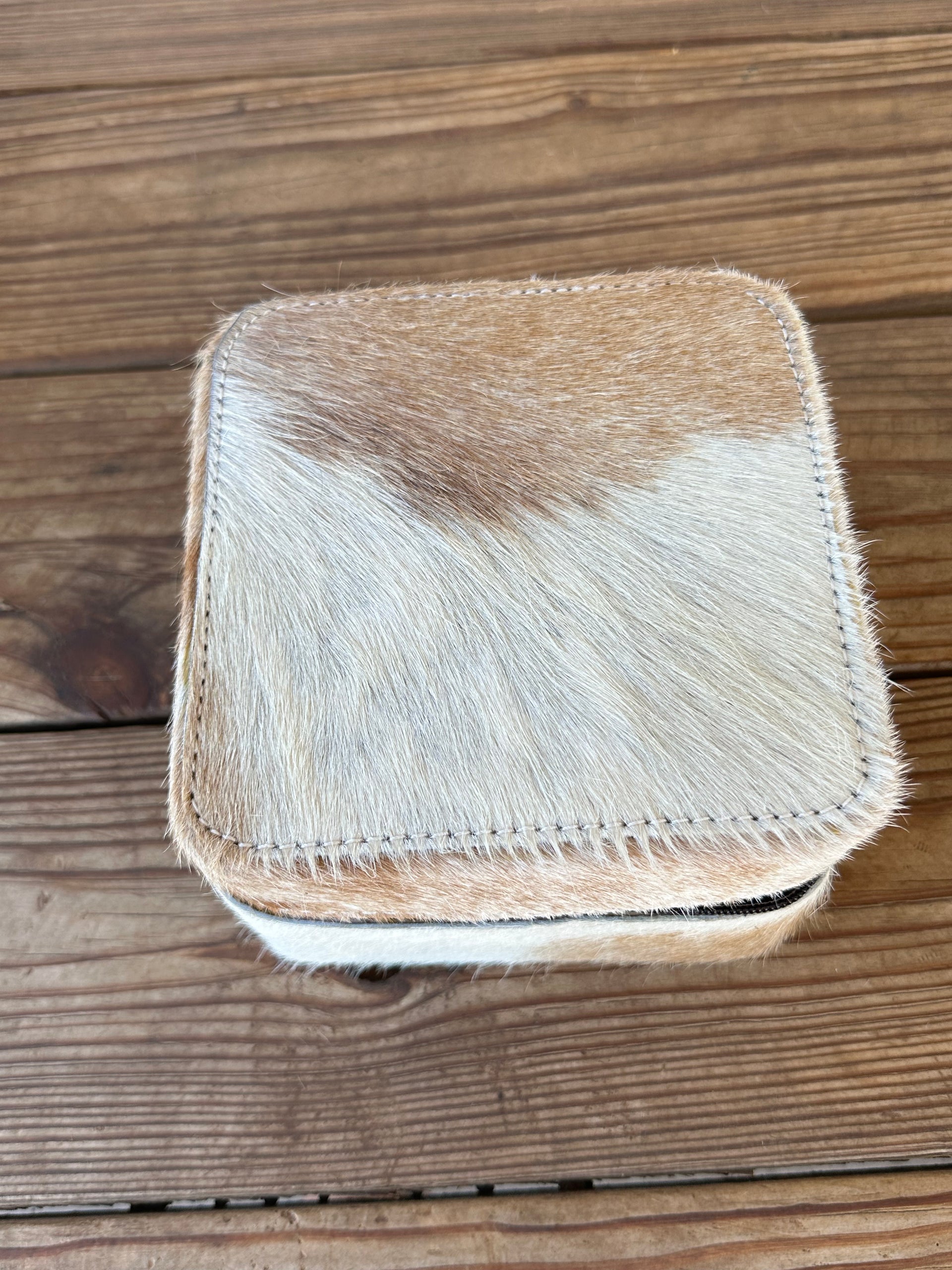 Genuine Leather Cowhide Jewelry Box