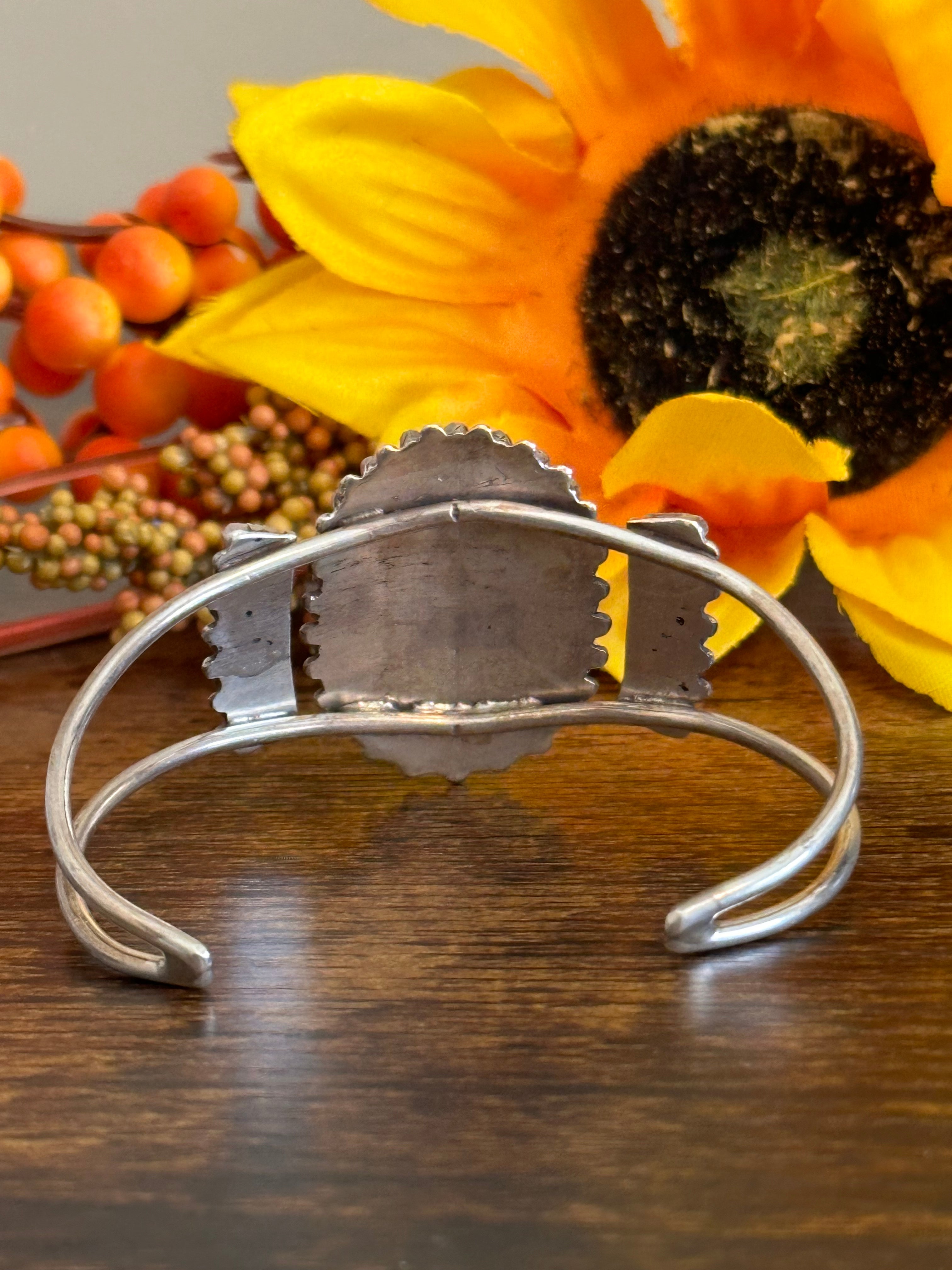 Zuni Made Turquoise & Sterling Silver Cuff Bracelet