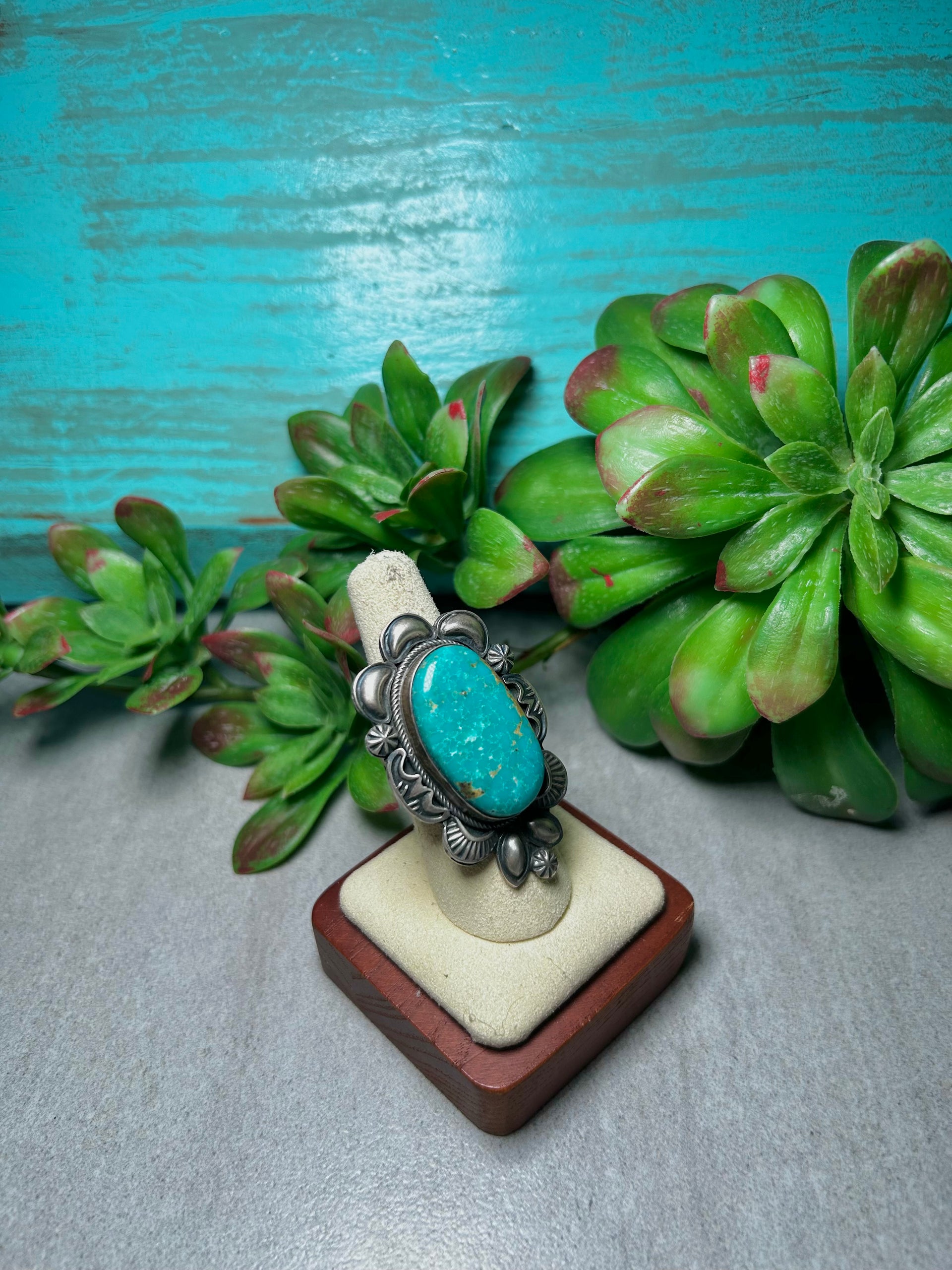 Danny Clark Royston Turquoise & Sterling Silver Ring Size 7.5