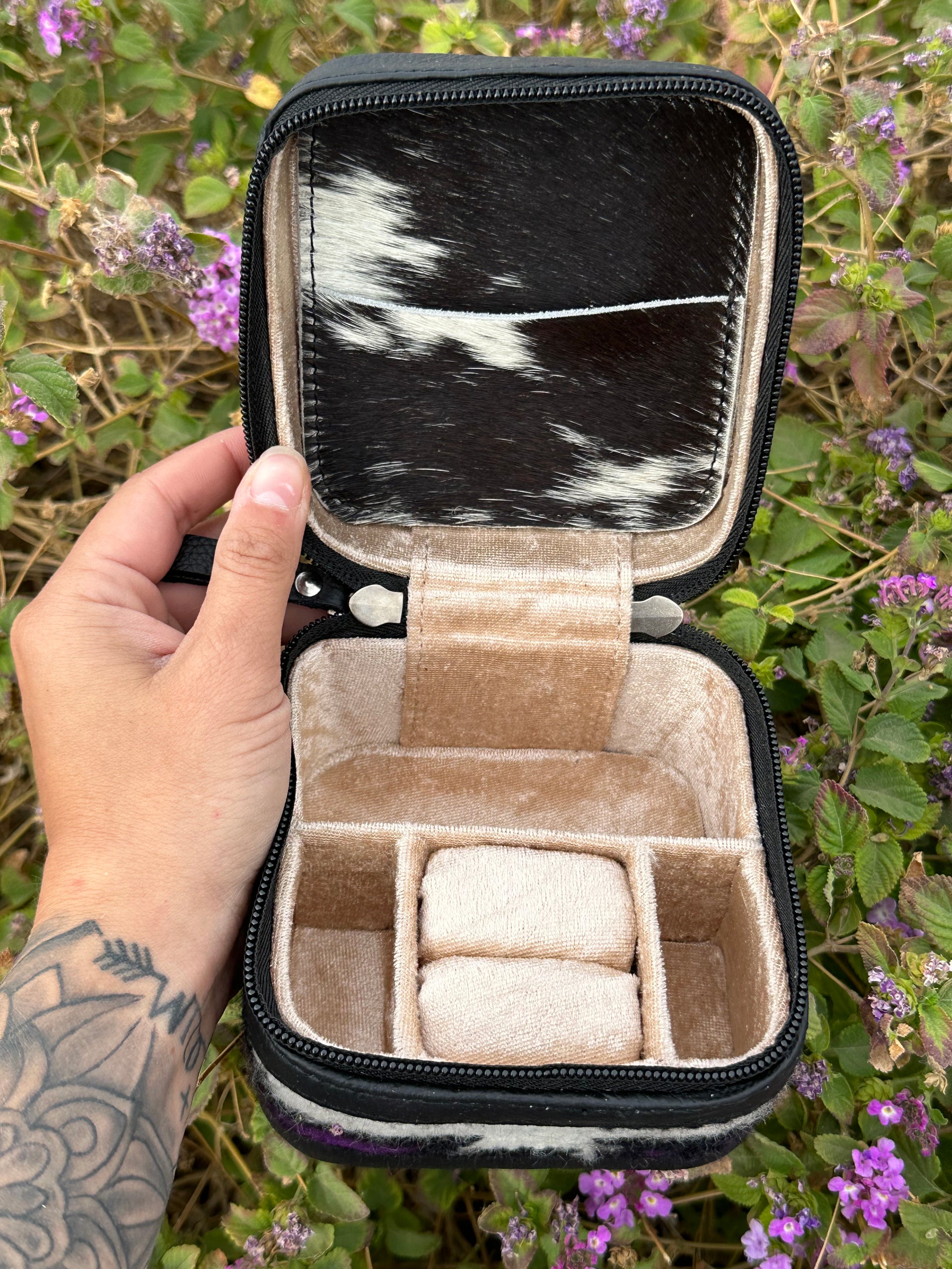 Genuine Leather Cowhide & Saddle Bag Jewelry Box