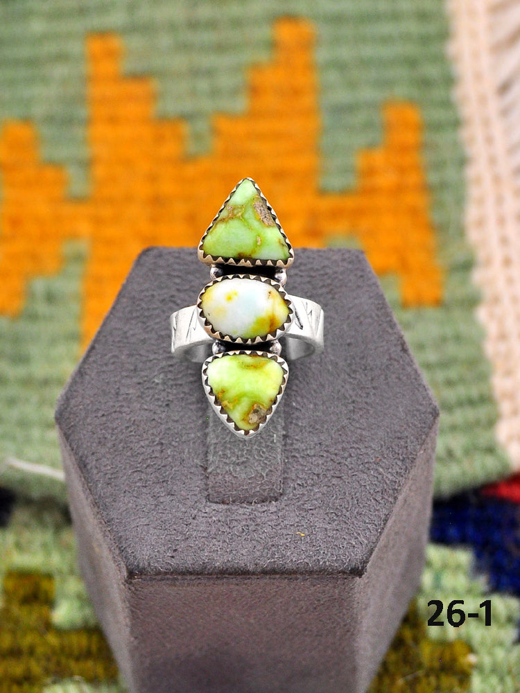 Southwest Made Palomino Turquoise & Sterling Silver Adjustable Ring