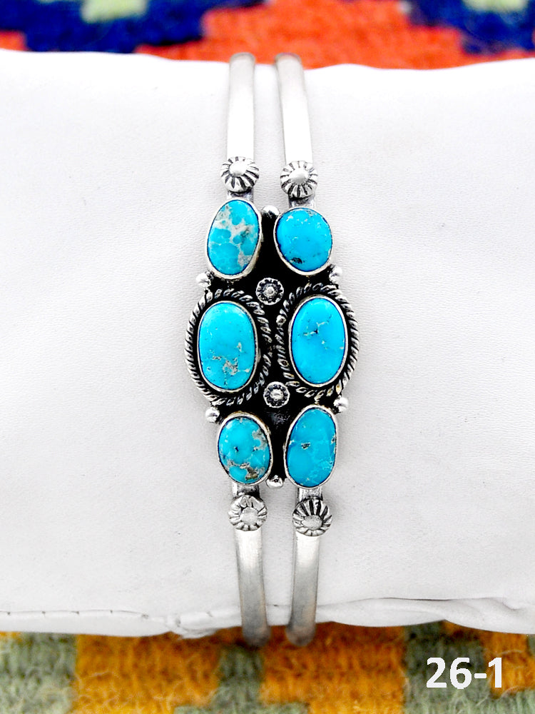 Southwest Handmade White Water Turquoise & Sterling Silver Cuff Bracelet
