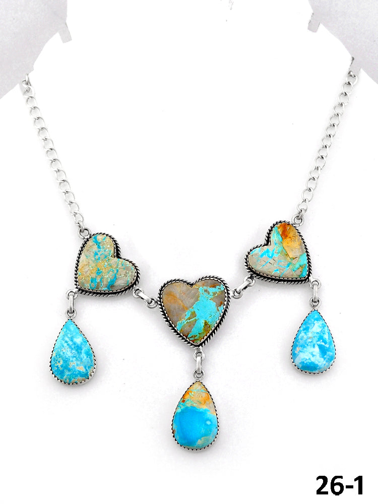 Southwest Handmade Ribbon Royston & Sterling Silver Necklace