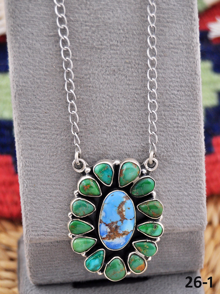 Southwest Made Multi Stone & Sterling Silver Necklace