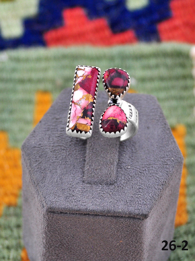 Southwest Made Rose Dahlia Adjustable Ring