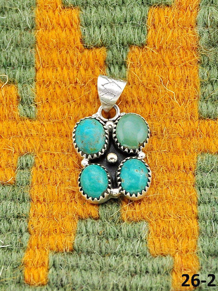 Southwest Made Carico Lake Turquoise & Sterling Silver Pendant