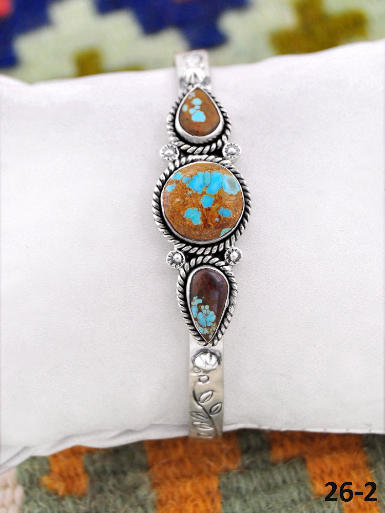 Southwest Handmade Number 8 & Sterling Silver Cuff Bracelet